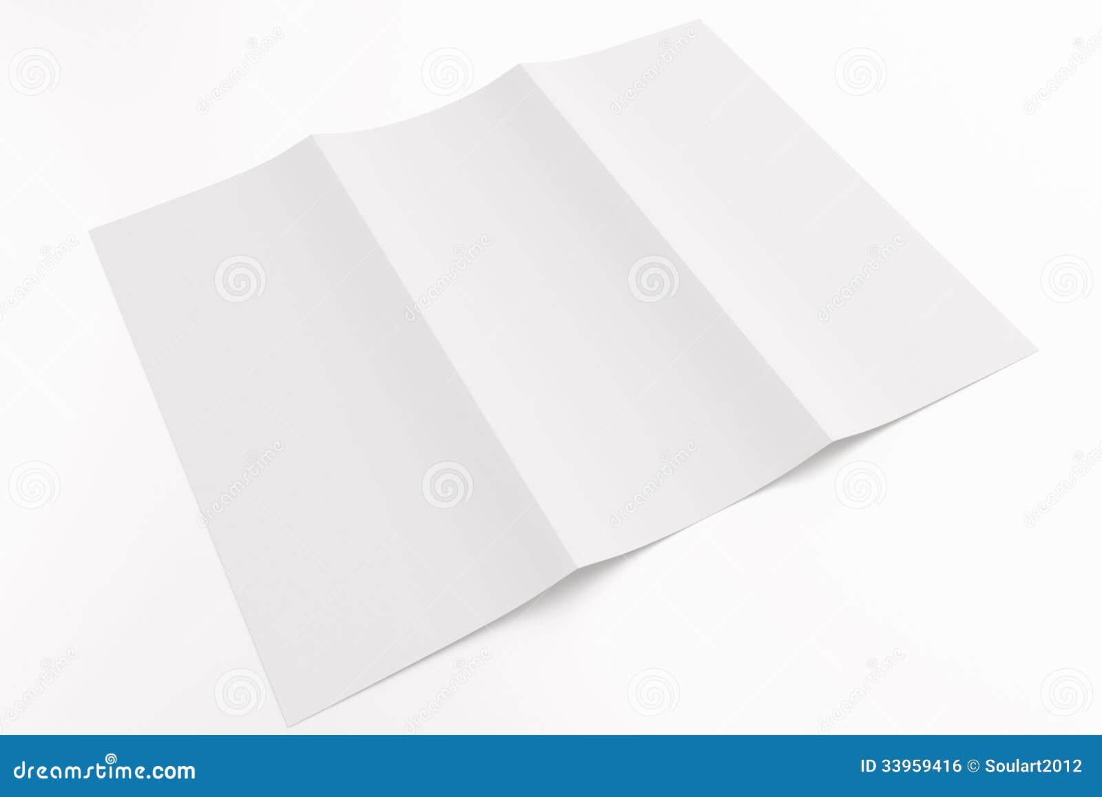blank tri fold brochure  on white