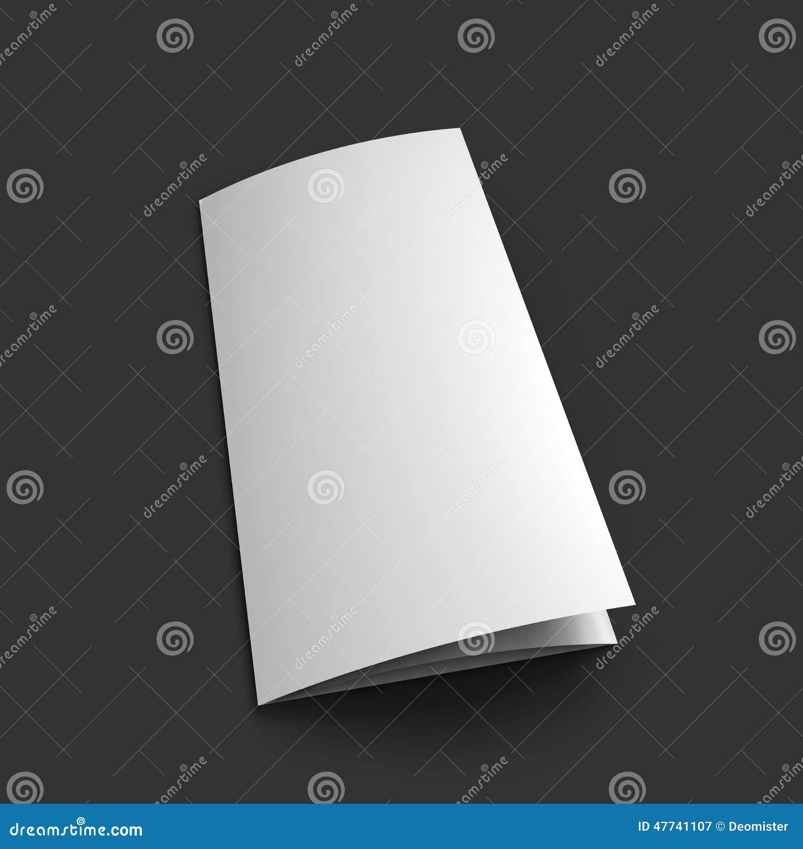 Blank Trifold Paper Brochure Mockup Template. Stock Vector