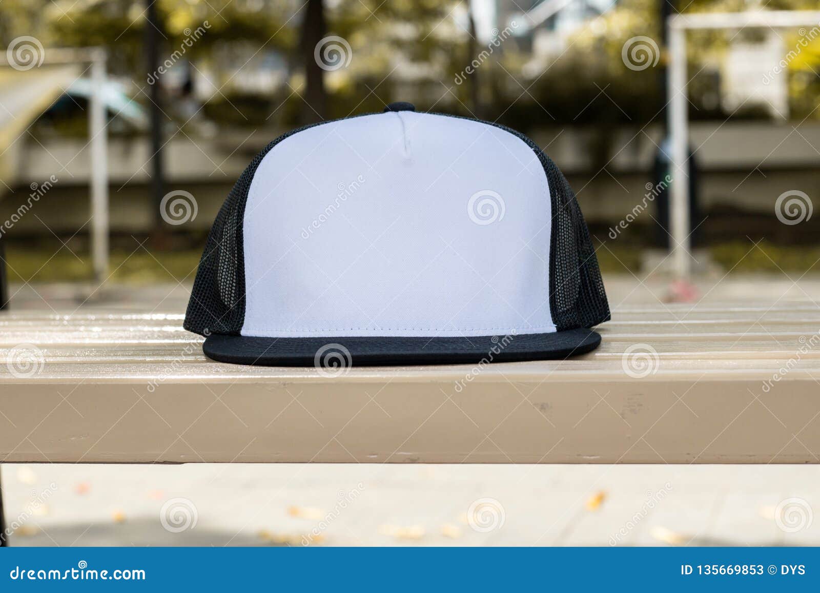 Download Blank Trucker Hat Cap Flat Visor With Black And White ...