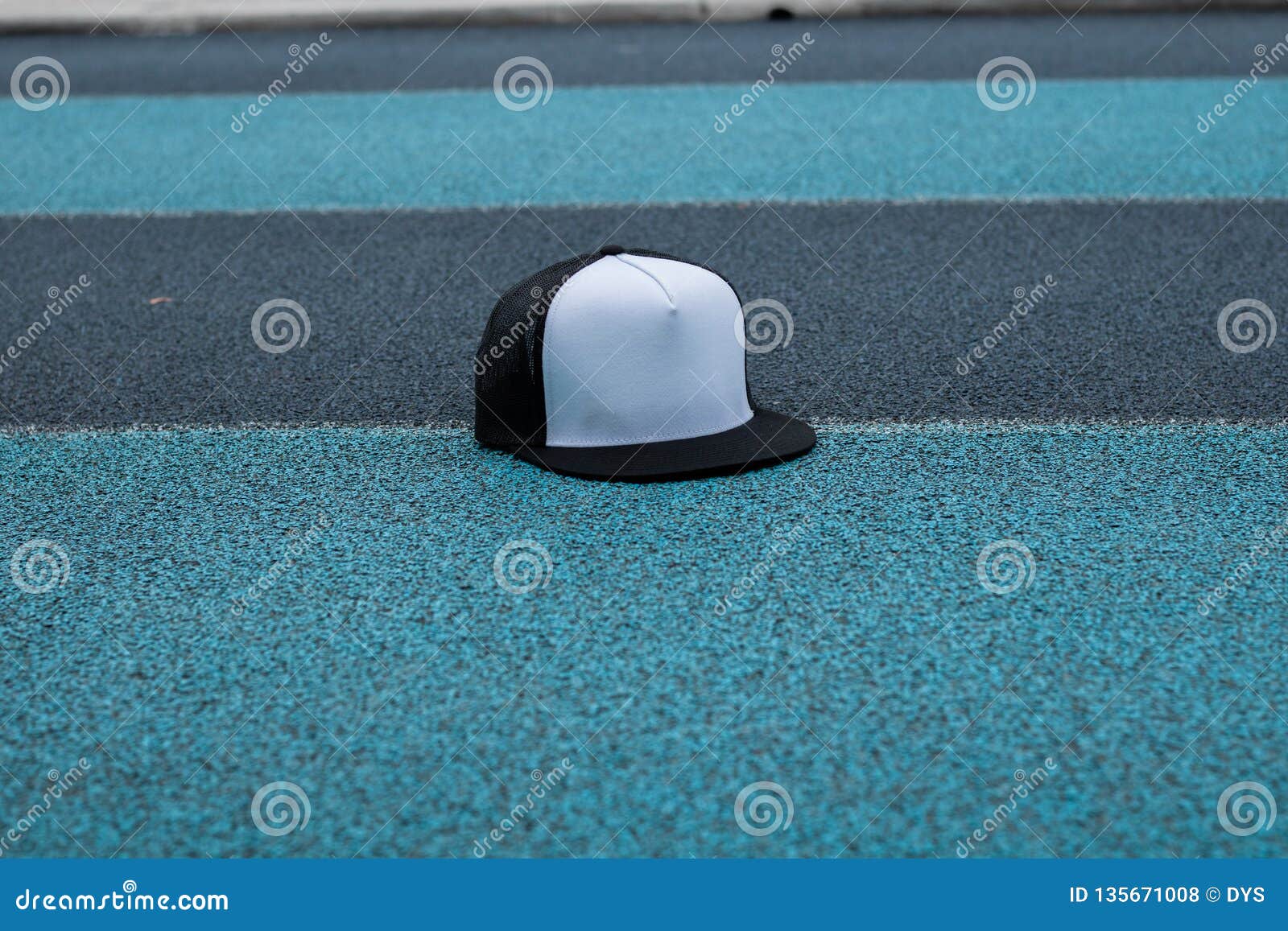 Download Blank Trucker Hat Cap Flat Visor With Black And White ...