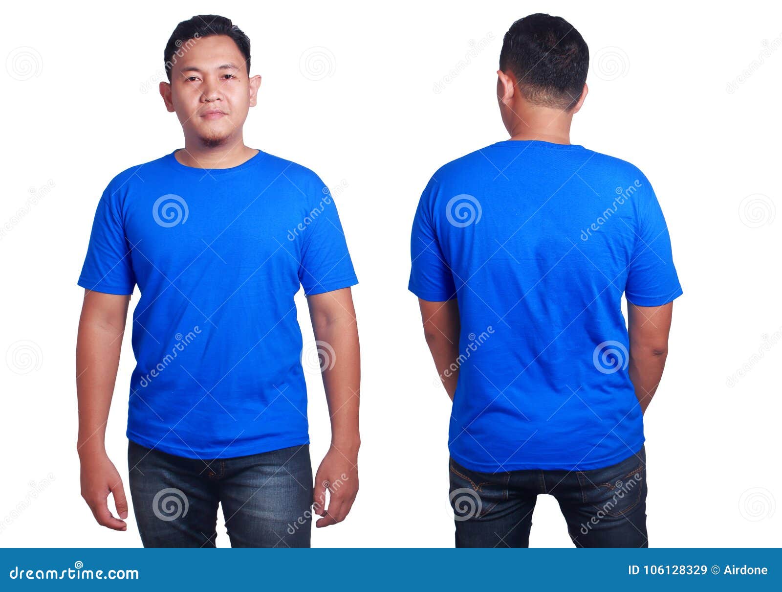 Blue Shirt Mockup Template Stock Image. Image Of Shirt - 106128329