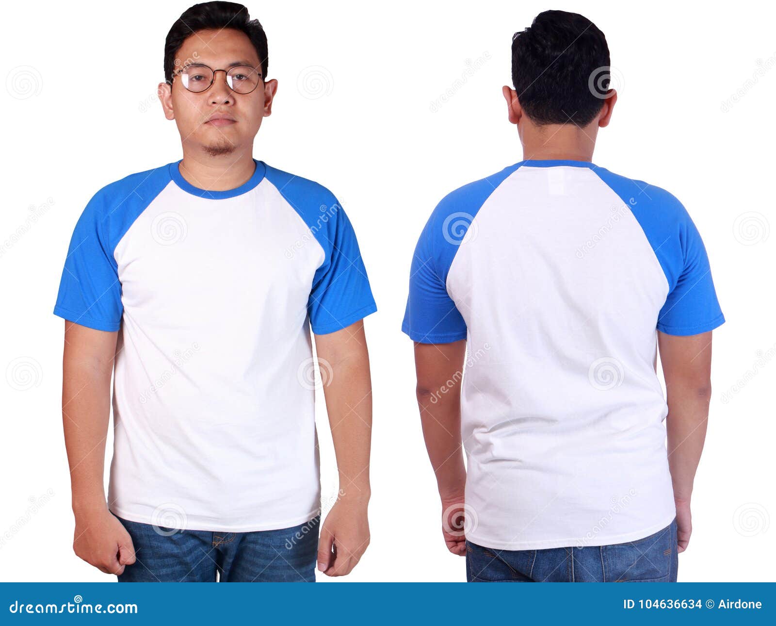 Download White Blue Ringer Shirt Mockup Template Stock Photo ...