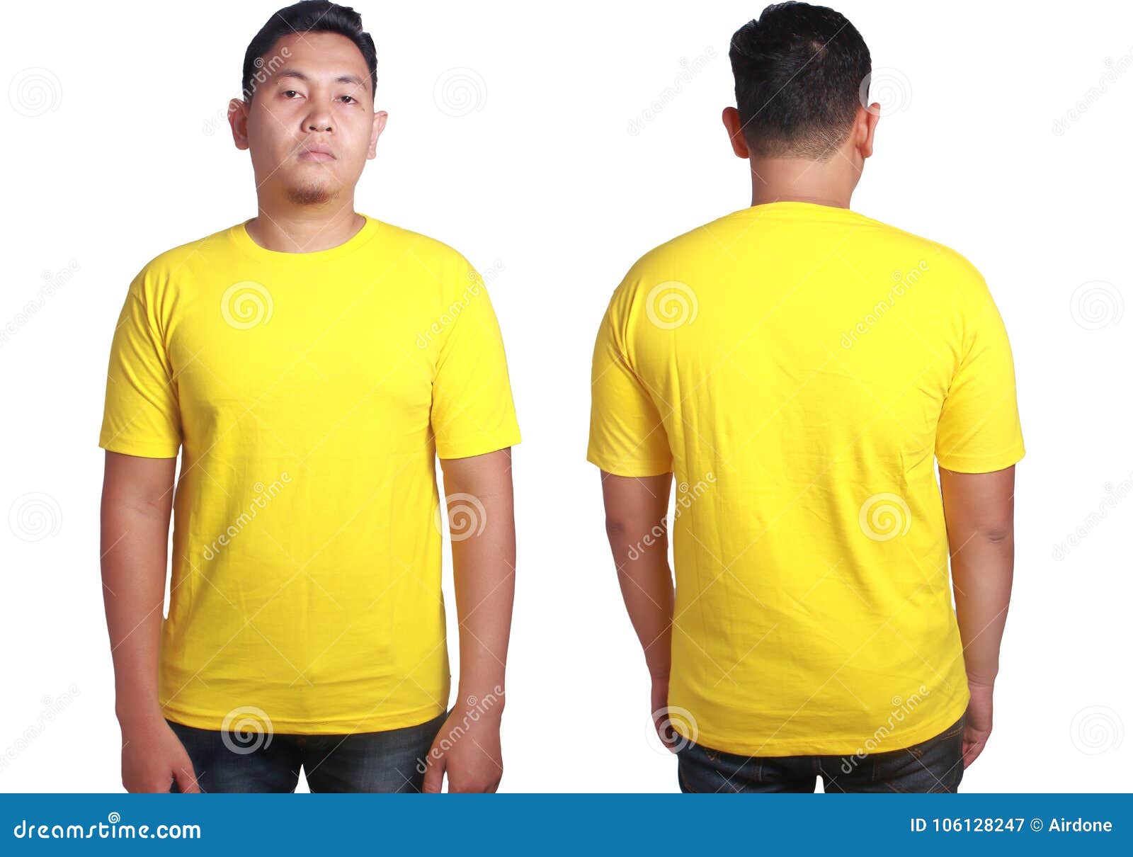 plain yellow shirt back