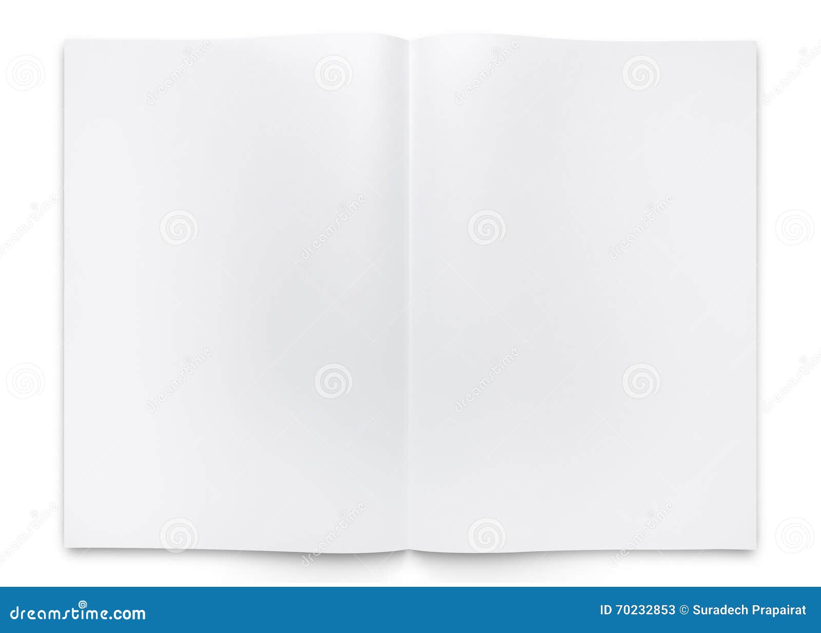 blank two fold paper brochure or book