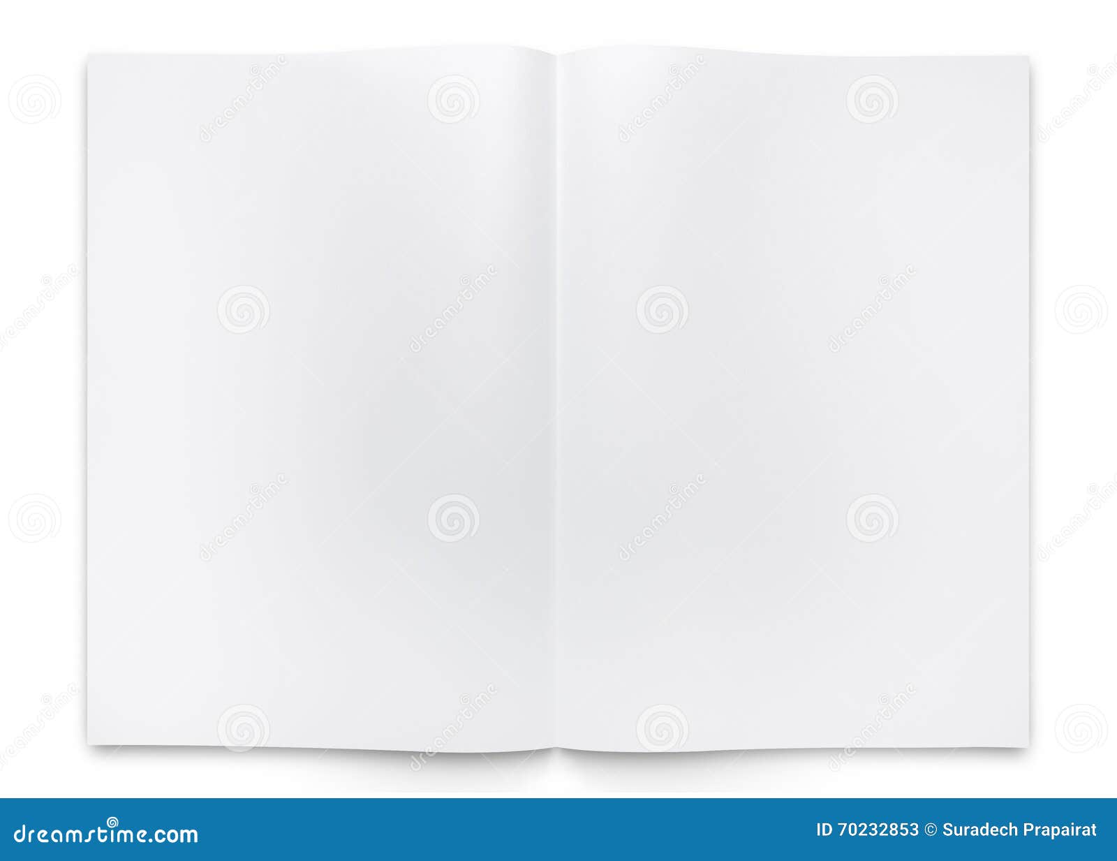 Blank Two Fold Paper Brochure or Book Stock Image Image of background