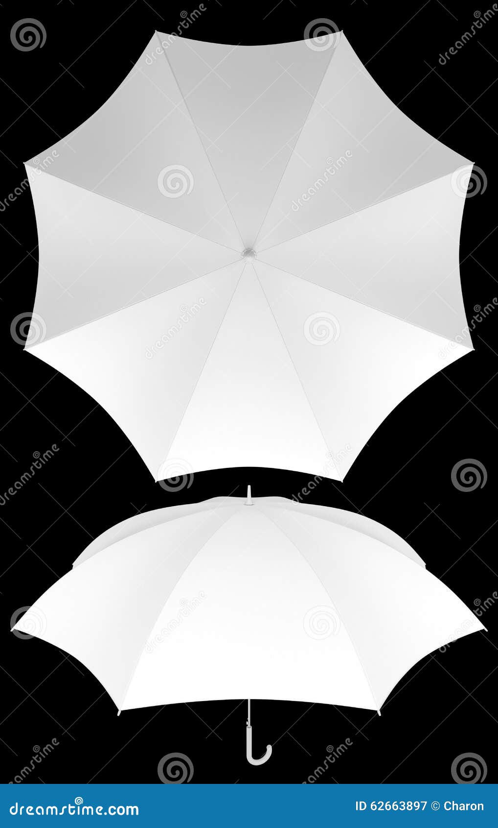 5 Rib Blank Umbrella Template Isolated Stock Image - Illustration Regarding Blank Umbrella Template