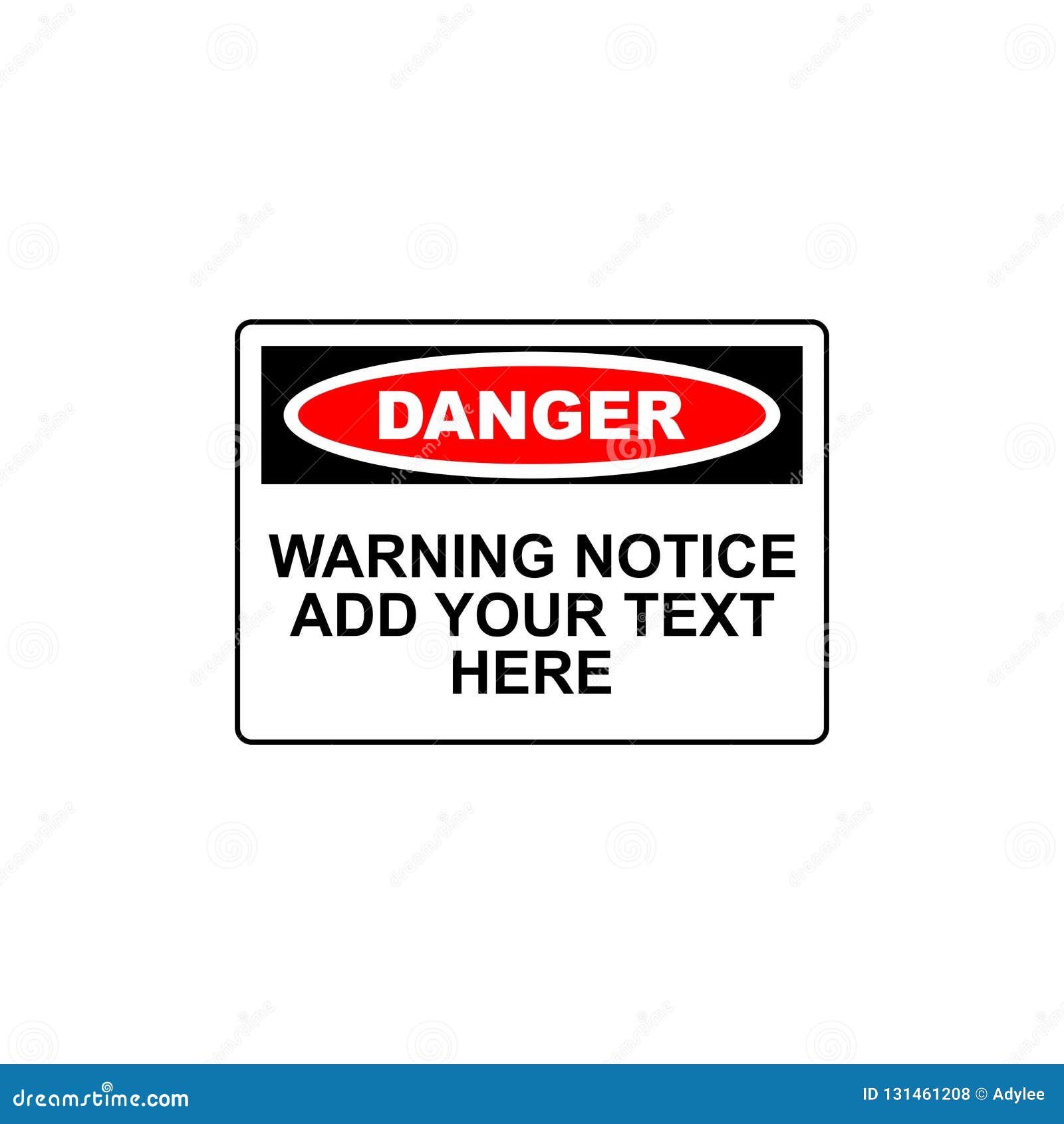 Blank vector danger sign stock photo. Illustration of clip - 131461208