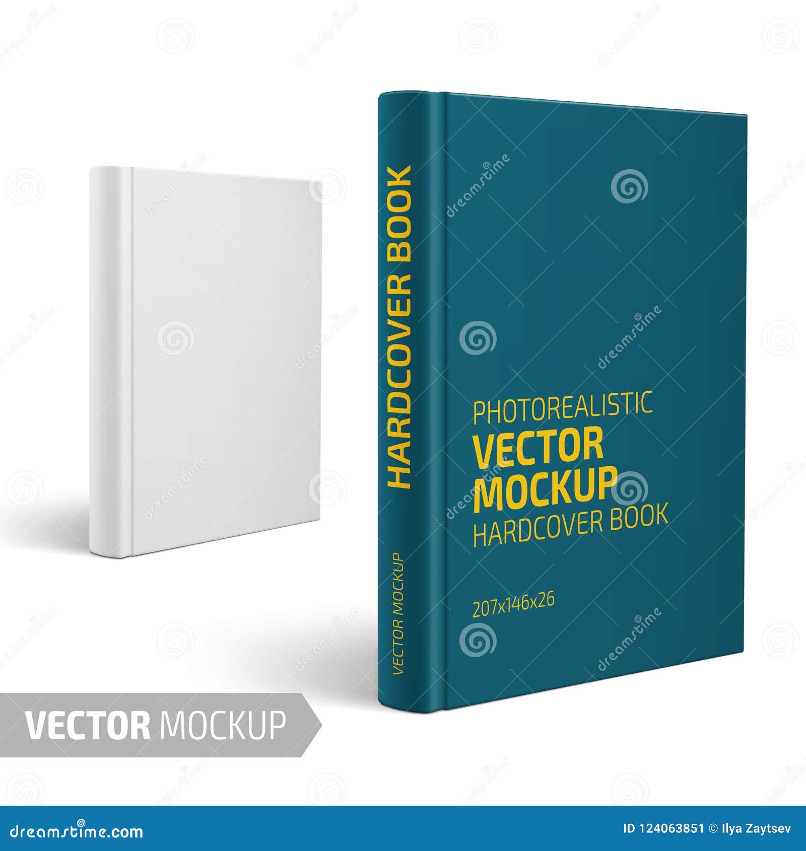 Download Blank Vertical Hardcover Book With Sample Design Stock Illustration Illustration Of Mock Clean 124063851 PSD Mockup Templates