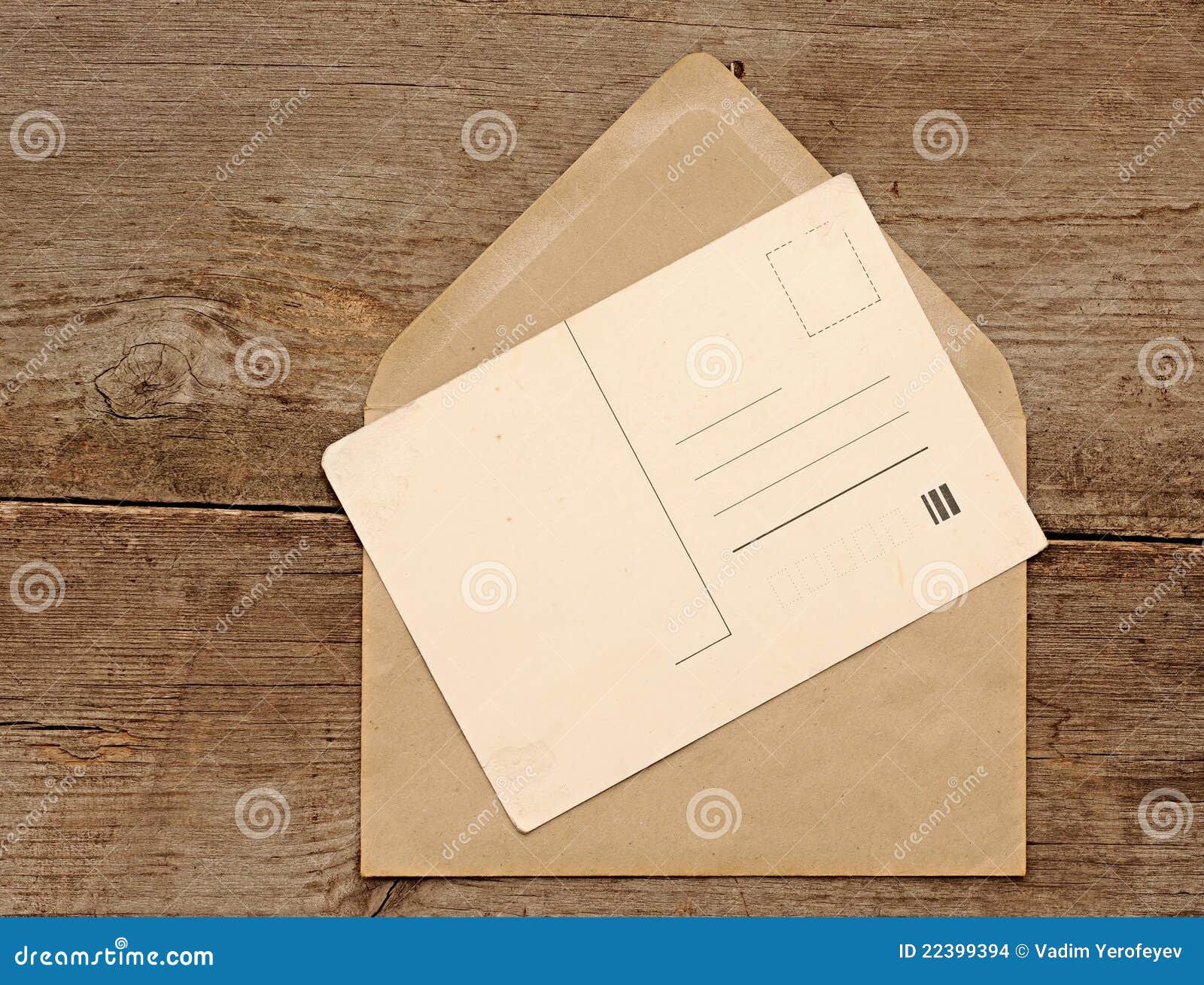 Blank Vintage Postcard and Envelope Stock Photo Image of abstract