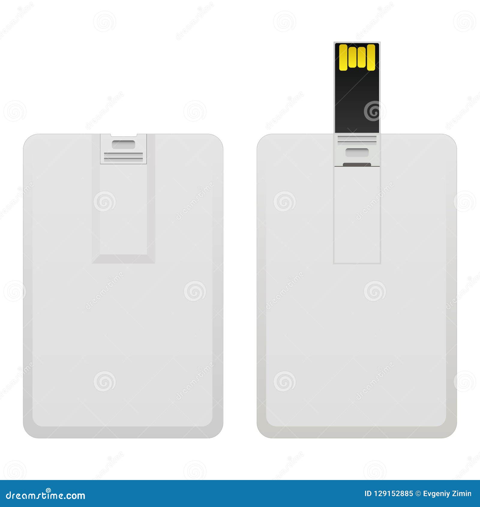 Blank Wafer Usb Flash Card Mock Up Isolated On White Background Stock Vector Illustration Of Design Computer 129152885
