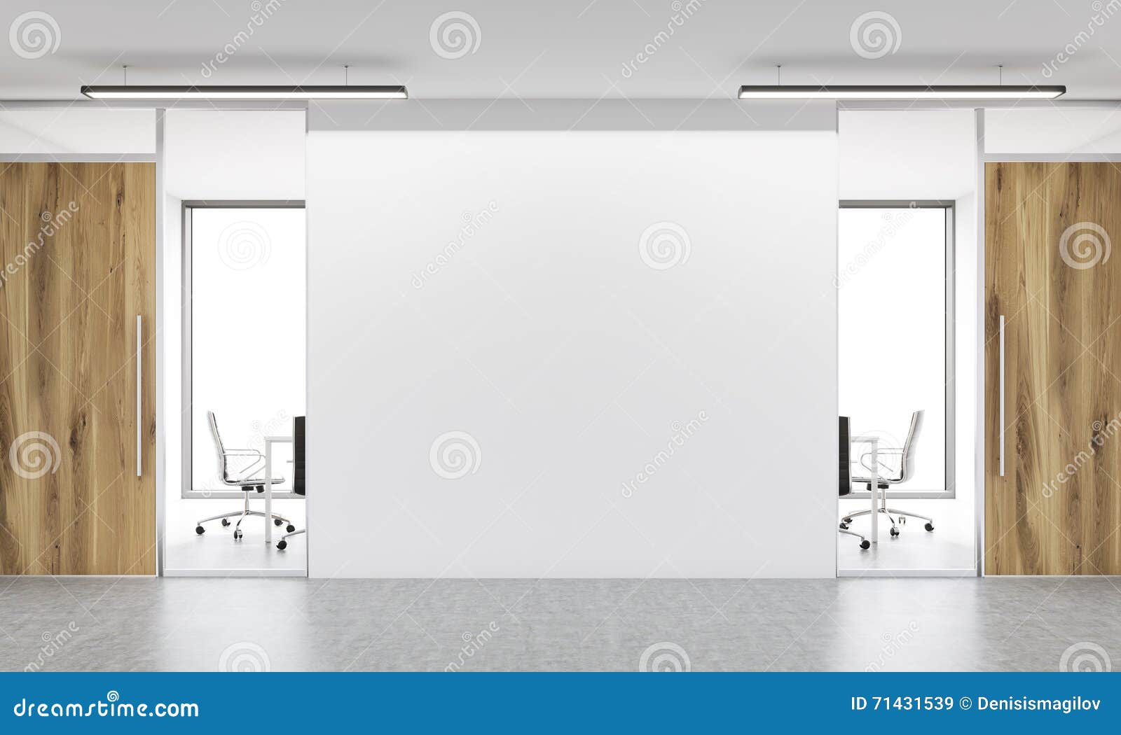 Blank wall in office front stock illustration. Illustration of copy