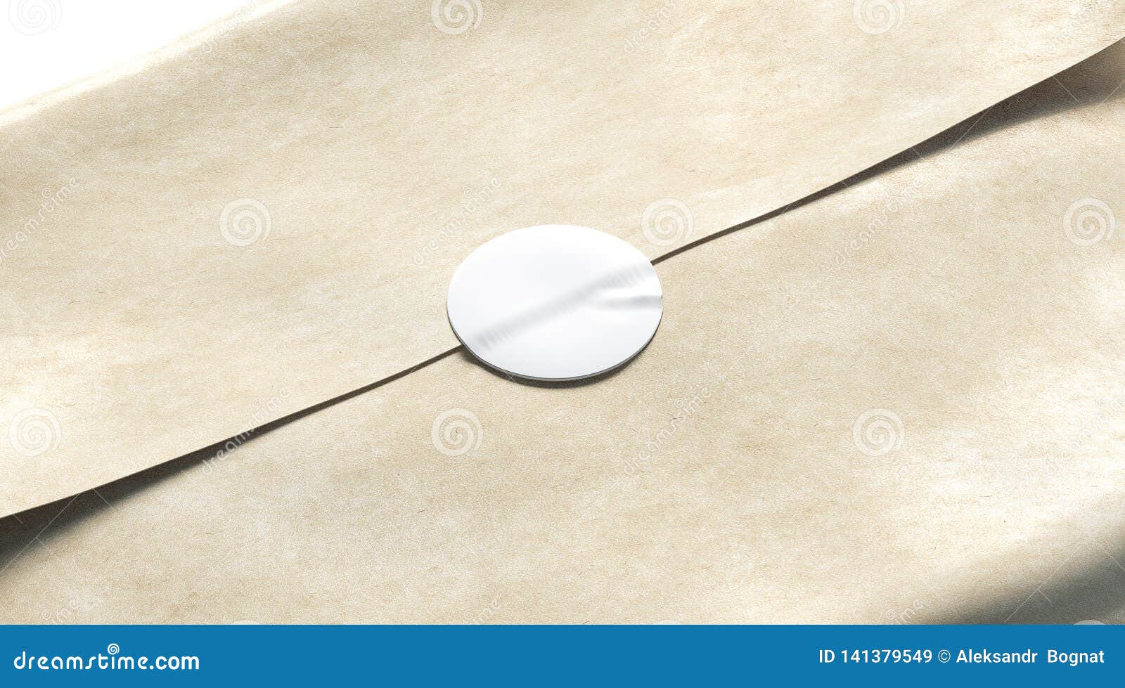 Download Blank White Adhesive Round Sticker On Craft Wrapping Paper Mockup Stock Image Image Of Pack Premiss 141379549