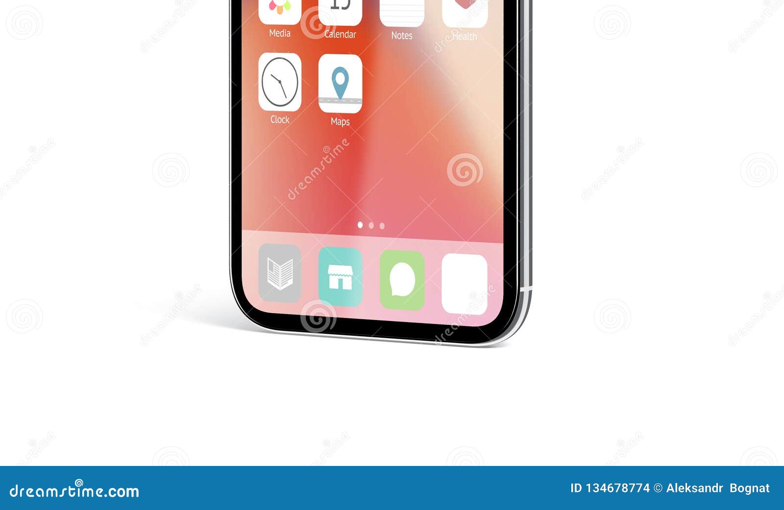 Download Blank White App Icon On Infinidock Menu Phone Screen Mockup Stock Illustration Illustration Of Mock Phone 134678774