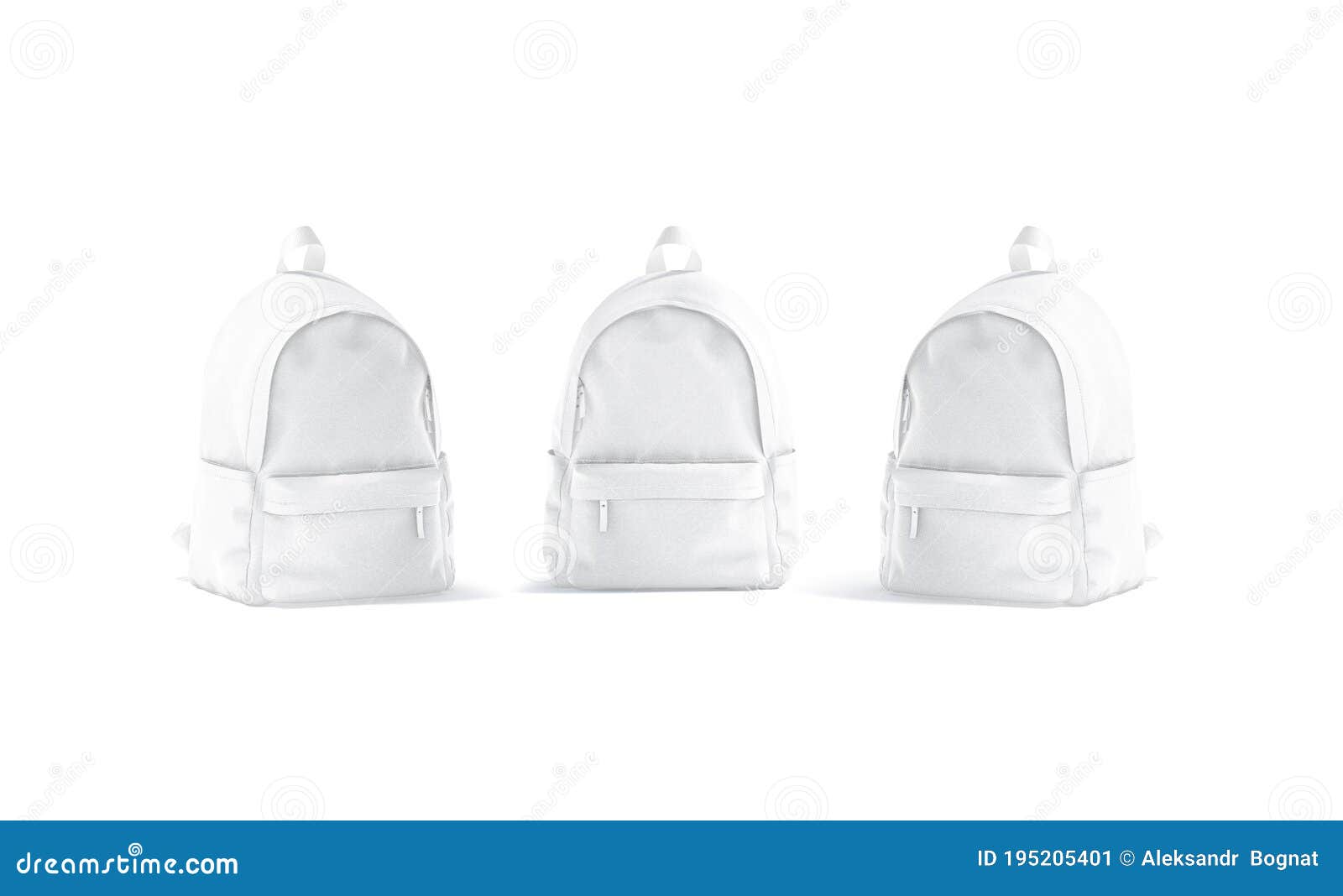 Download Blank White Backpack With Zipper Mockup, Front And Side ...
