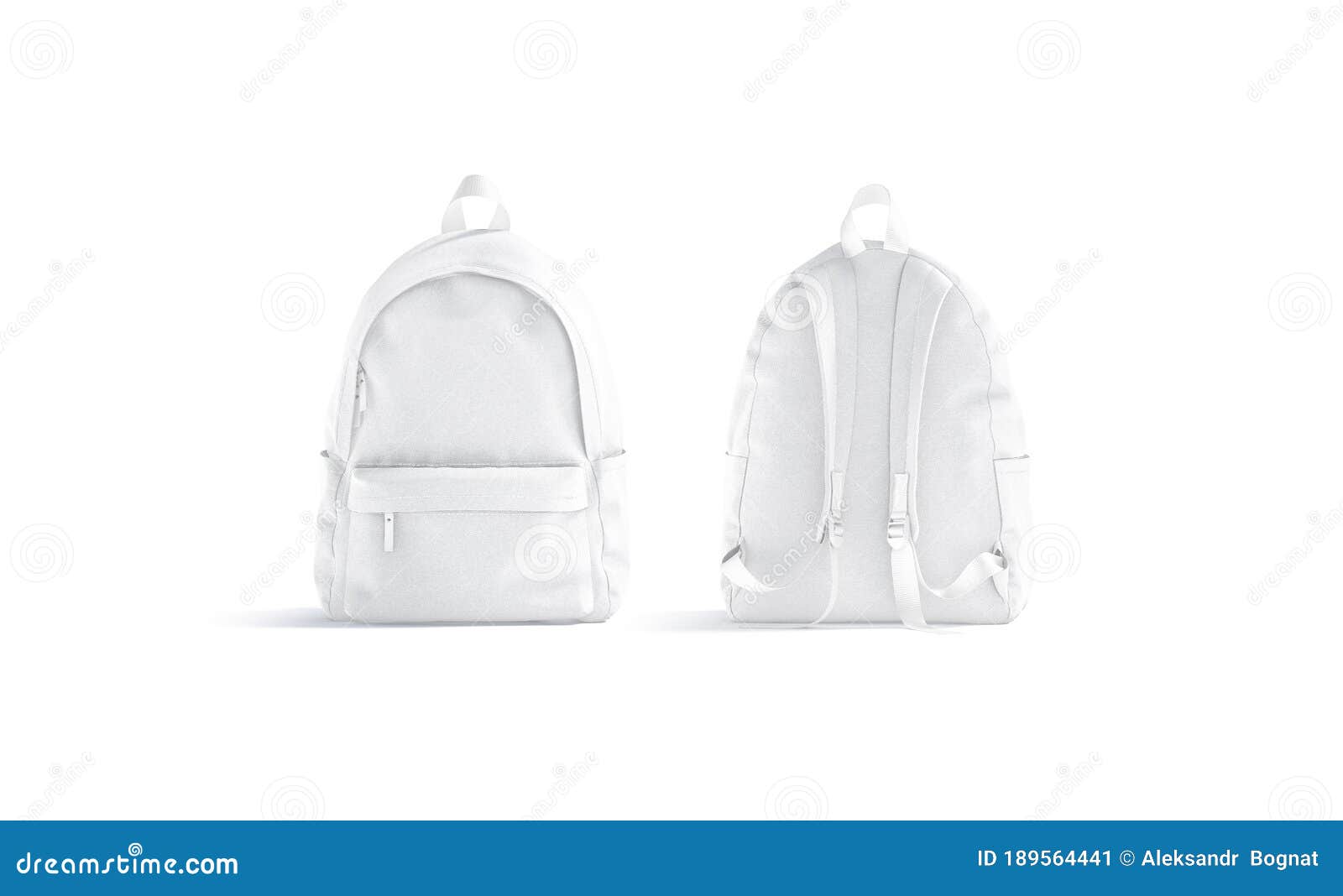 Download Blank White Backpack With Zipper And Strap Mockup, Front ...