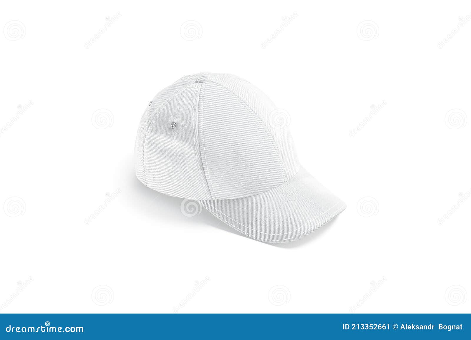 Blank White Baseball Cap Mockup, Side View Stock Illustration ...