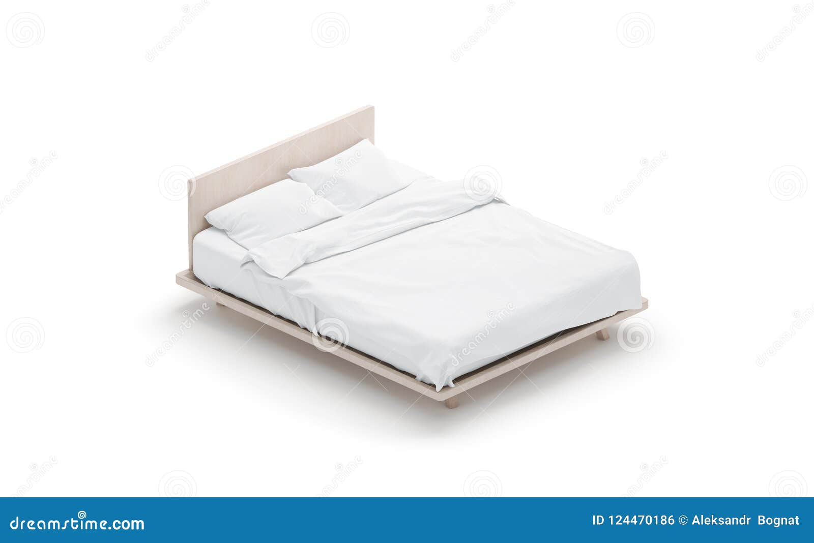 Download Blank White Bed Mock Up Side View Isolated Stock Illustration Illustration Of Clear Cover 124470186