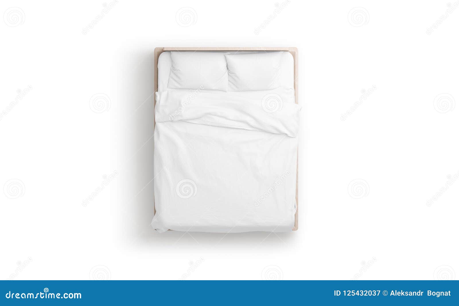 Download Blank White Bed Mock Up, Top View Isolated, Stock Illustration - Illustration of bedclothes ...