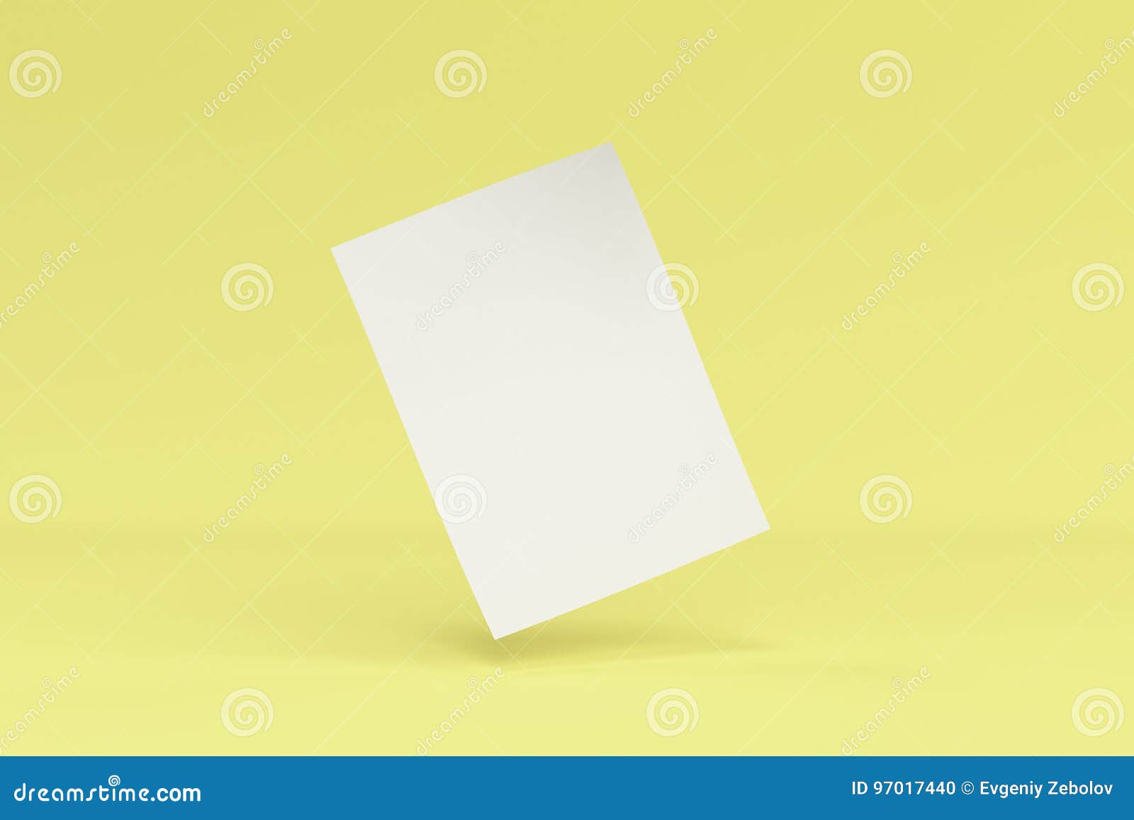 Download Blank White Bended Flyer Mockup On Yellow Background Stock Illustration - Illustration of ...