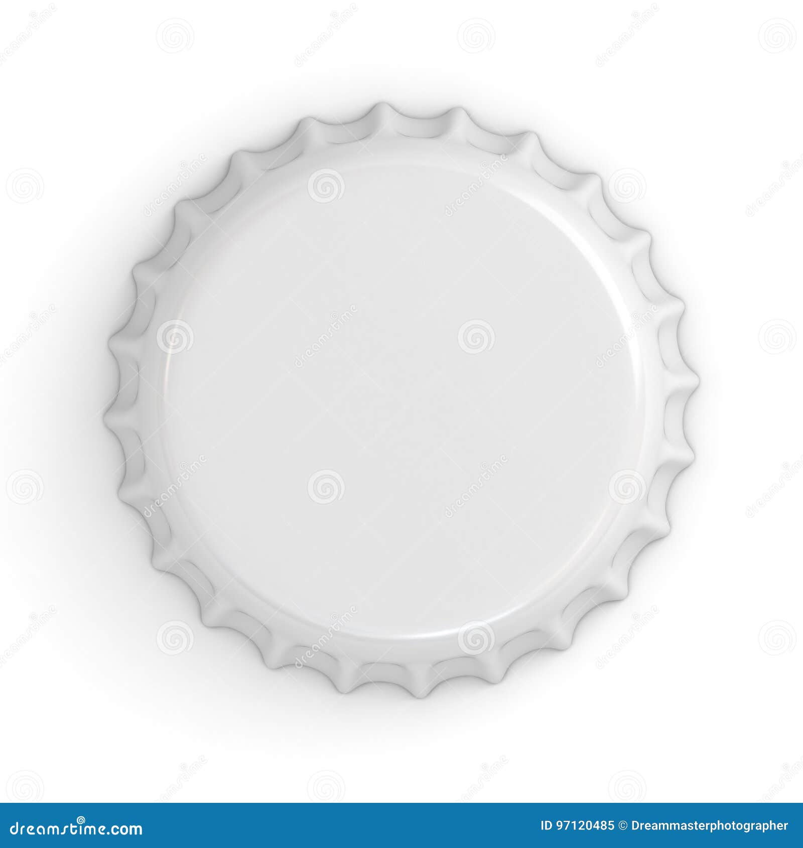 Blank White Bottle Cap Isolated On White Background With Shadow Stock