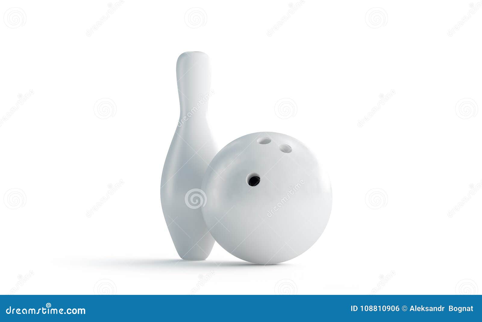 Download Blank White Bowling Ball And Skittle Mock Up, Front View Stock Illustration - Illustration of ...