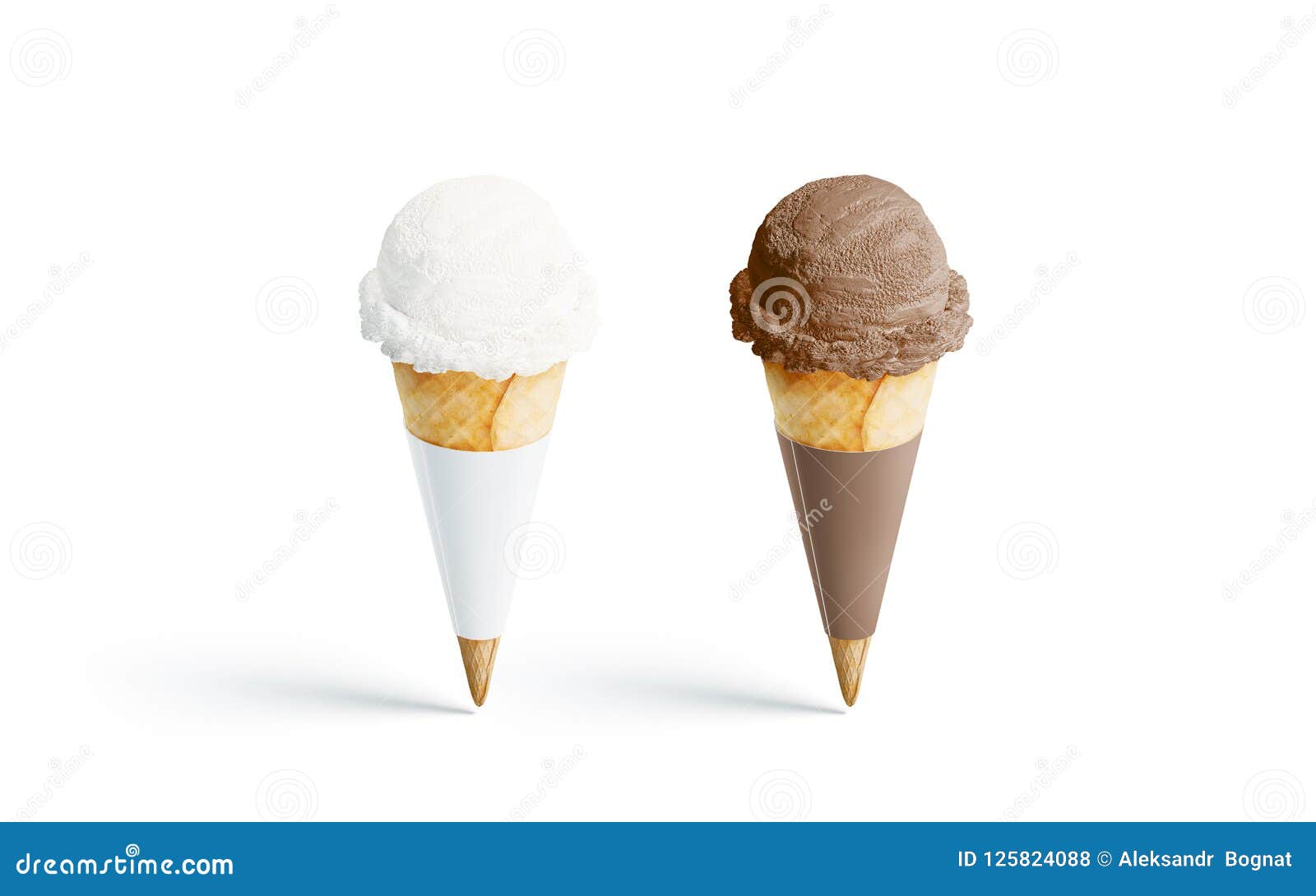 Download Blank White And Brown Ice Cream Cone Mockup Set Isolated Stock Illustration Illustration Of Cafe Conic 125824088