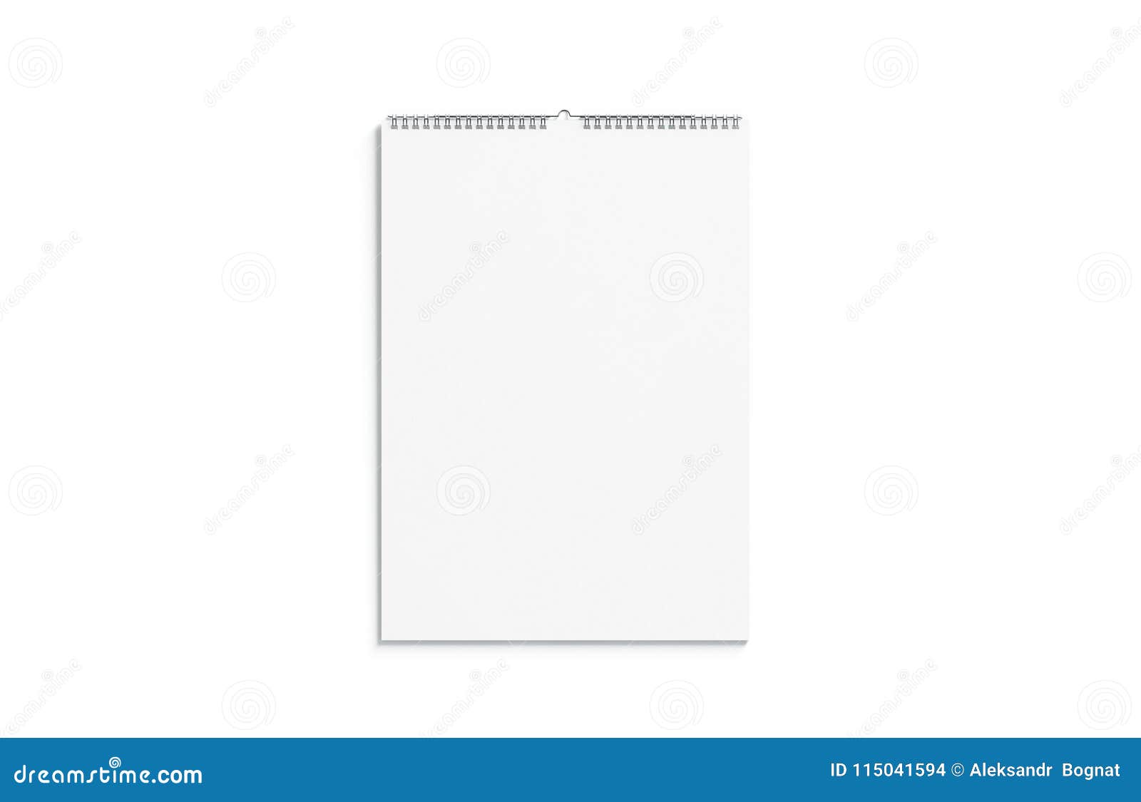 blank white calendar mock up front view, ,