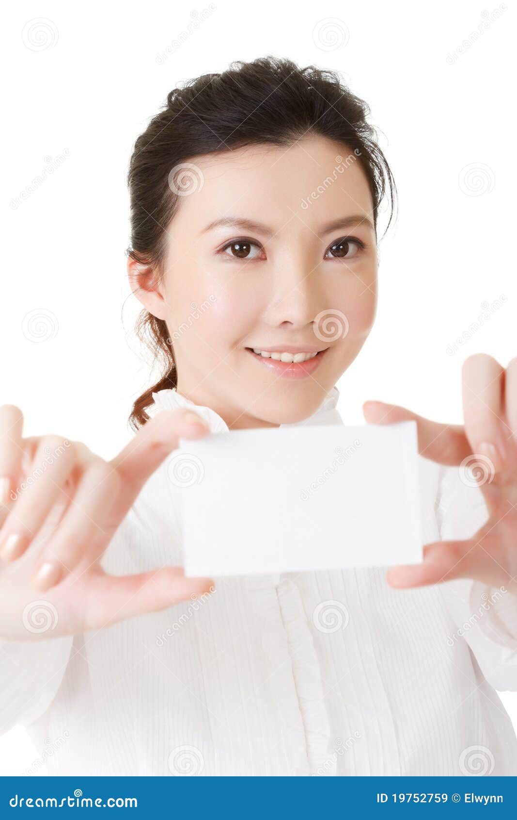 Blank white card stock image. Image of formal, female 19752759