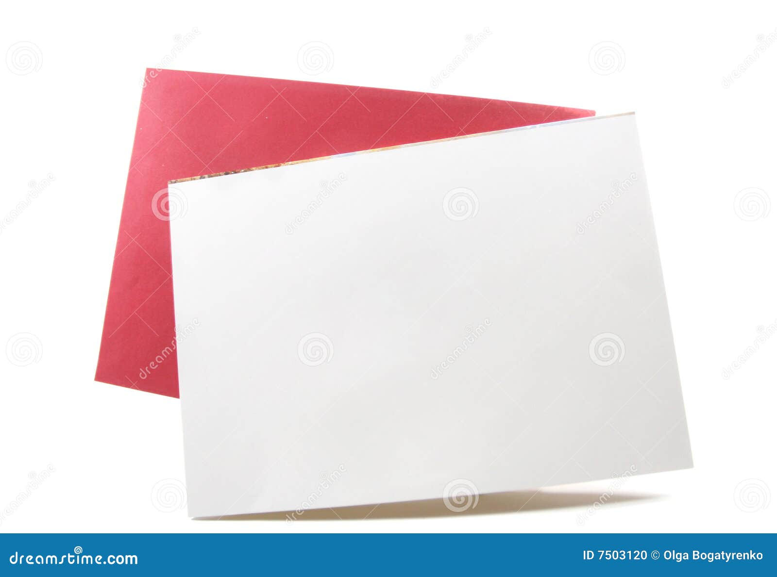 Blank White Card, Empty Copyspace for Text, Design Stock Photo Image
