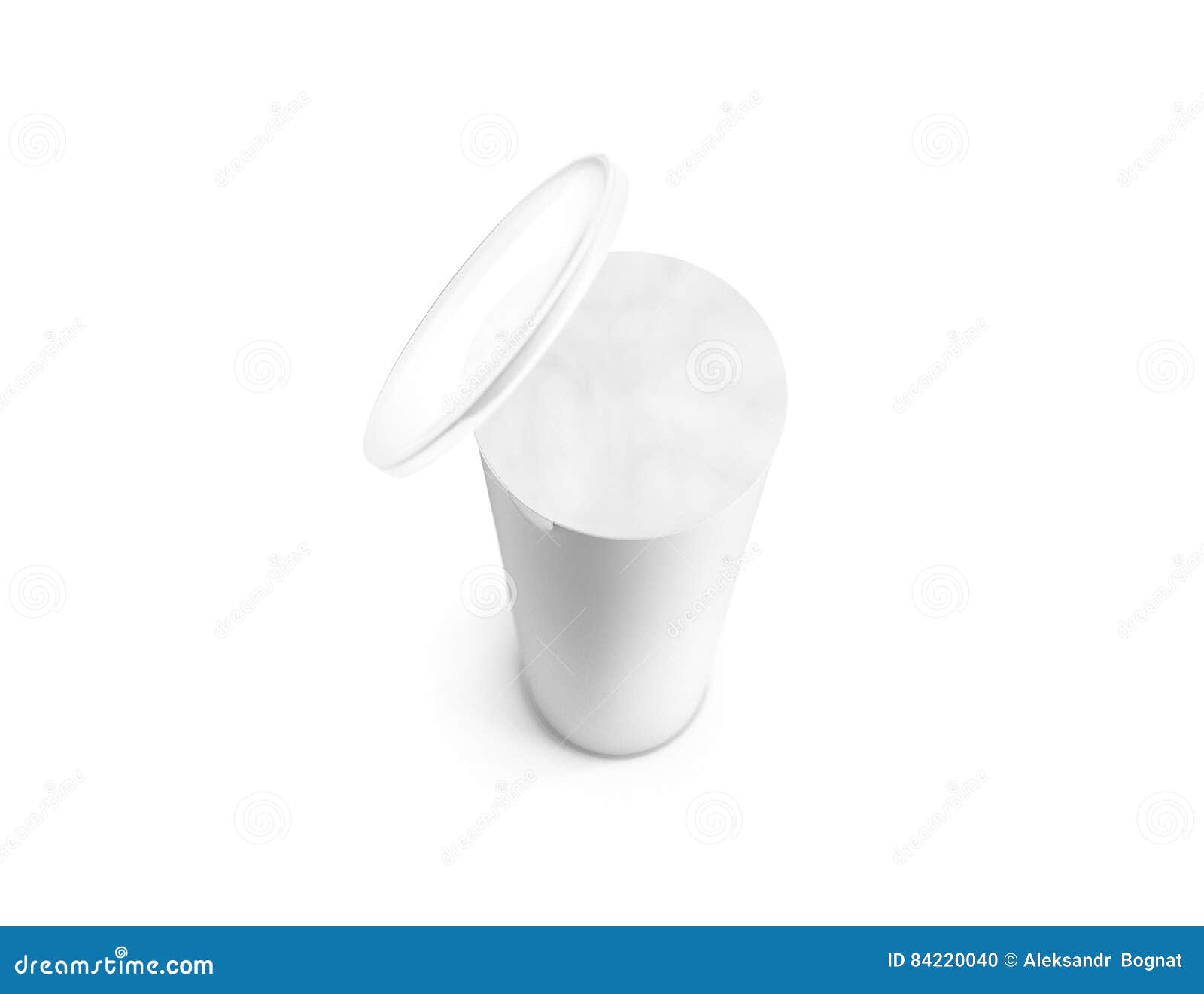 Download Blank White Carton Cylinder Box Mockup, Top View, Depth Of ...