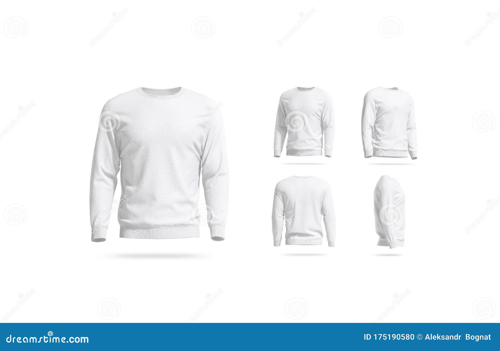 Download Blank White Casual Sweatshirt Mock Up, Different Views ...