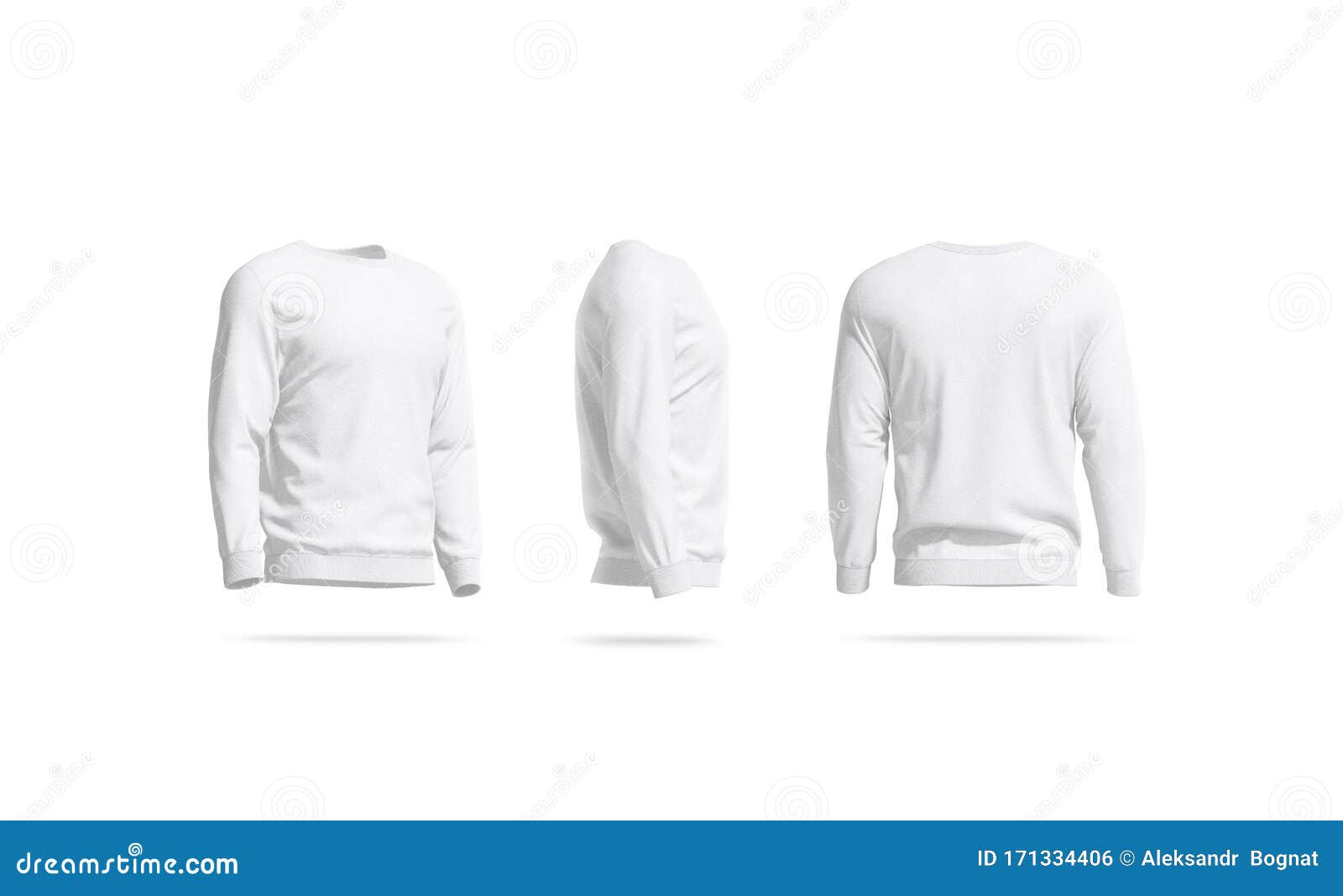 Download Blank White Casual Sweatshirt Mock Up, Side And Back View ...