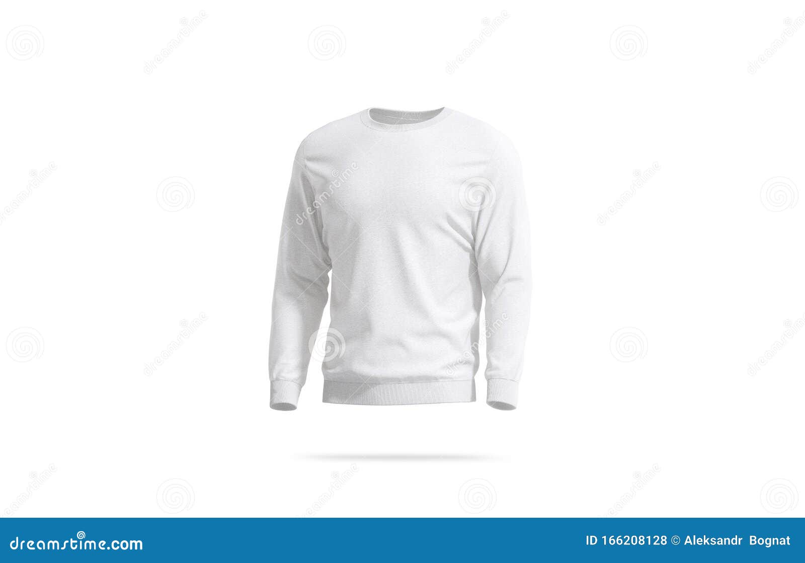 Blank White Casual Sweatshirt Mockup, Left Side View Stock Illustration ...