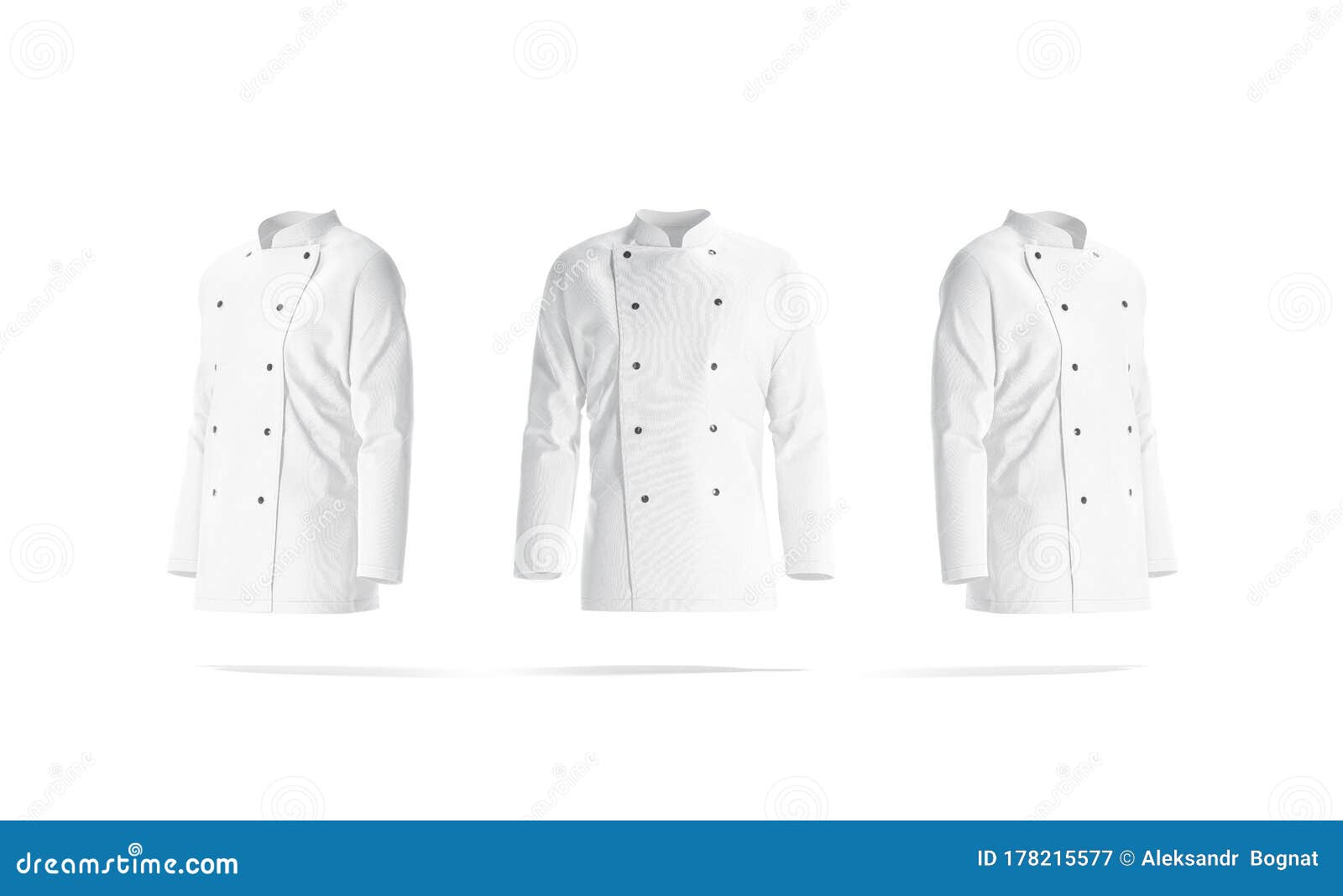 Download Blank White Chef Jacket With Buttons Mockup Front And Side Stock Illustration Illustration Of Culinary Clothing 178215577