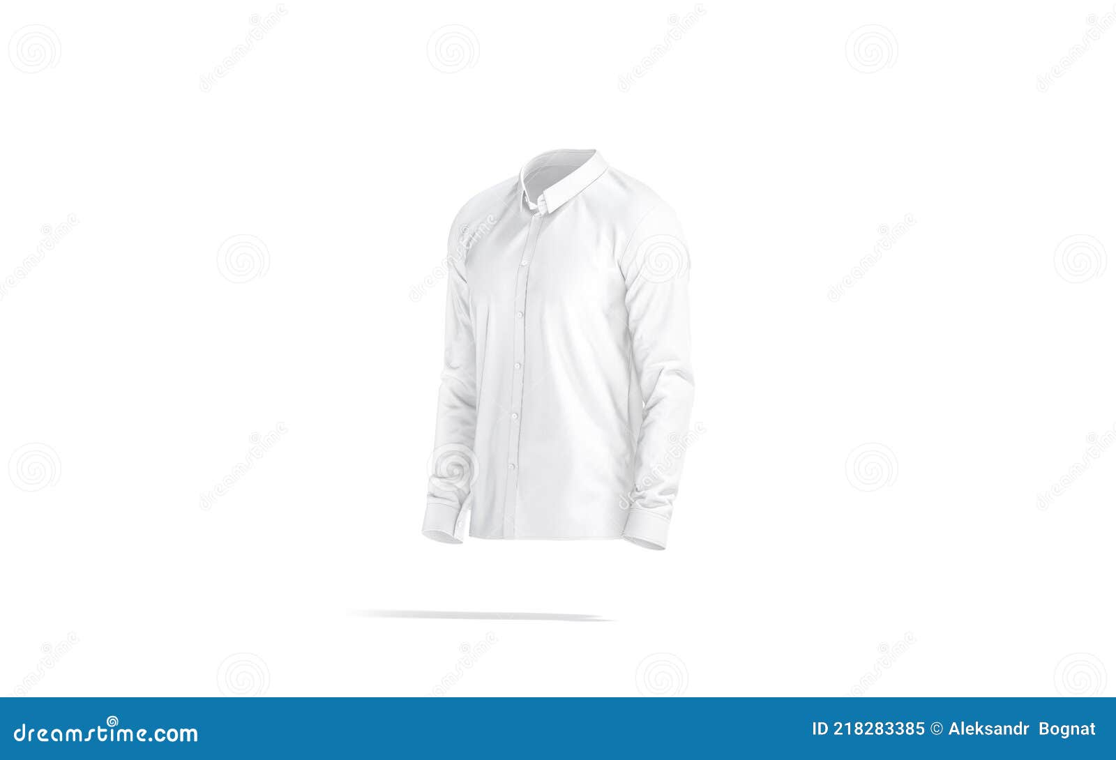 Blank White Classic Shirt Mock Up, Side View Stock Illustration ...