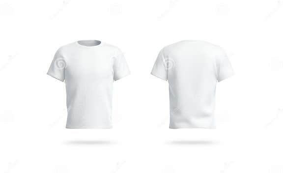 Blank White Clean T-shirt Mockup, Isolated, Front and Back View, Stock ...