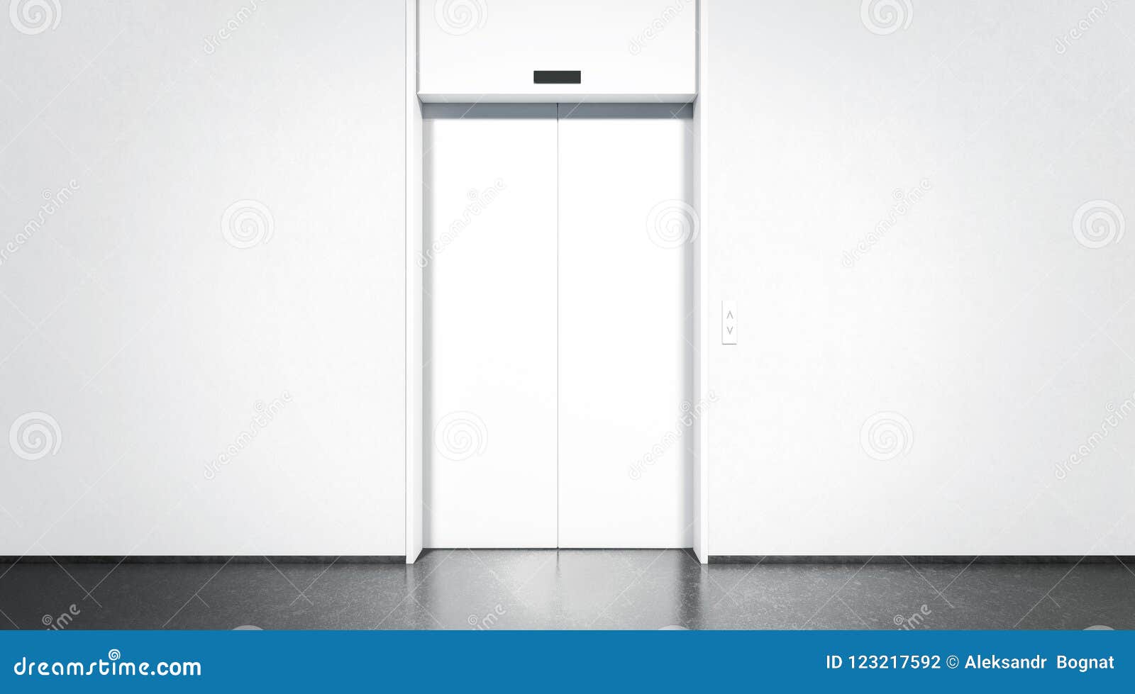 Download Blank Closed Elevator With Button Mock Up Front View Stock Photo Image Of Gate Corridor 123217592