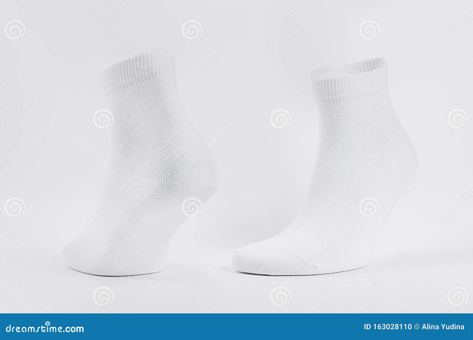 Download Blank White Cotton Medium Sock On Invisible Foot On White ...