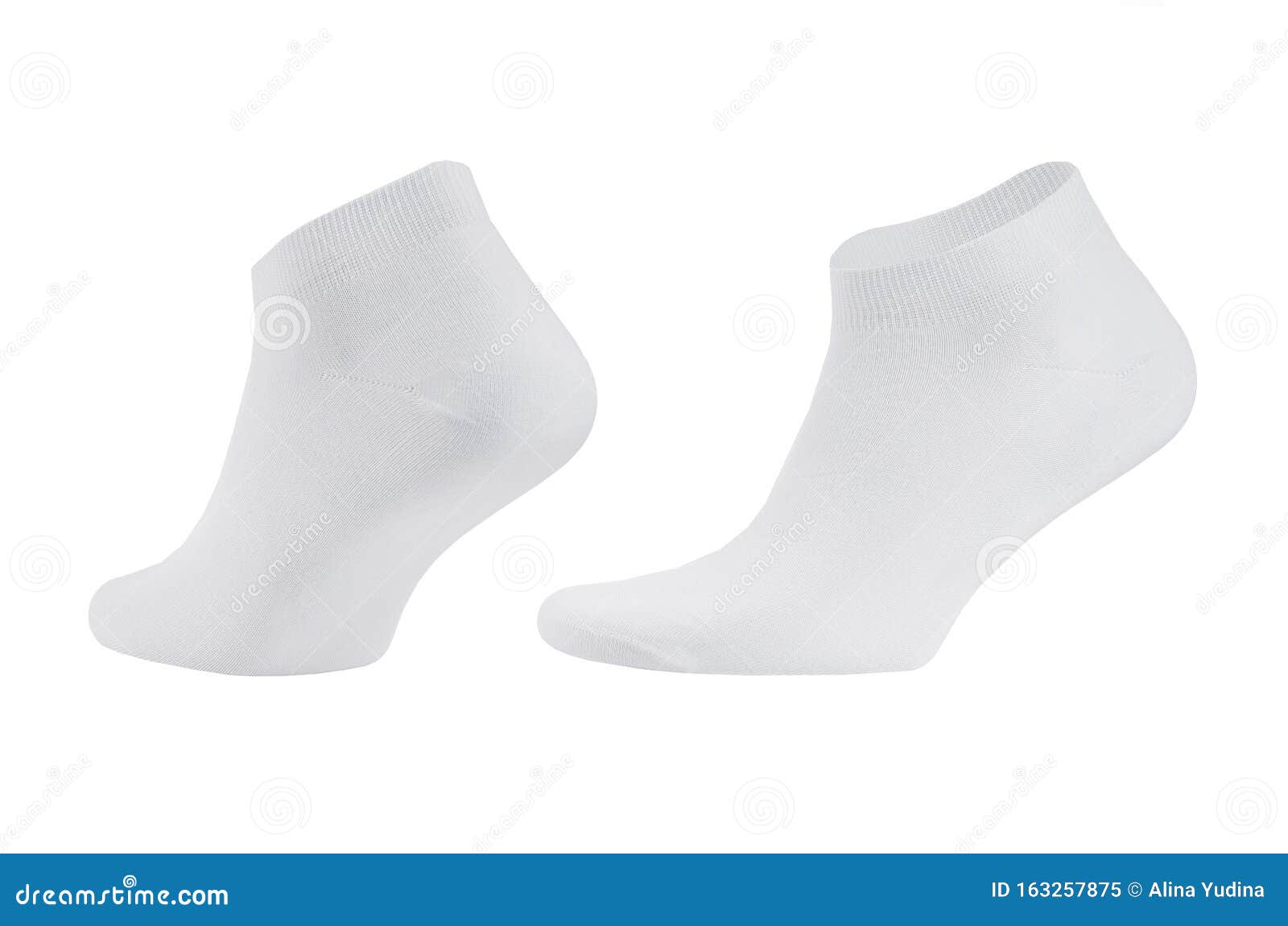 Blank White Cotton Sport Short Socks on Invisible Foot Isolated on ...