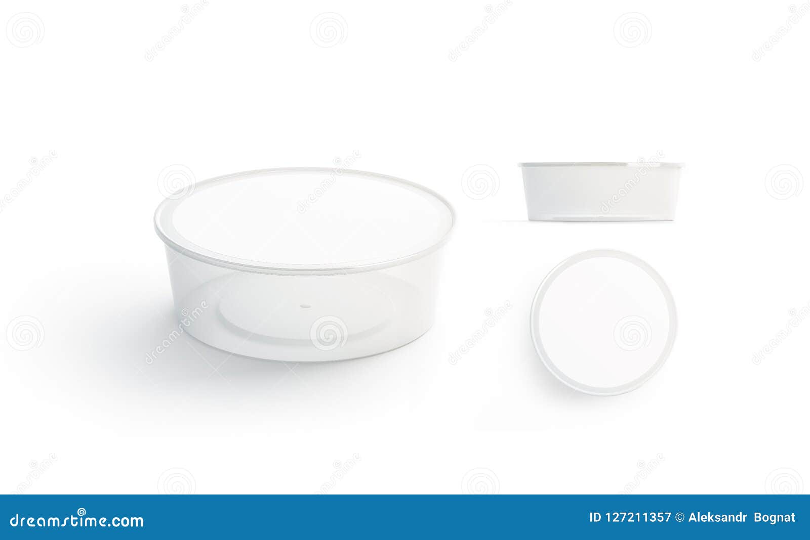 Download Blank White Disposable Food Container Mockup Set Stock Illustration Illustration Of Label Sticker 127211357