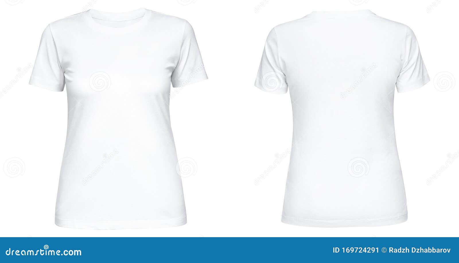 Download Blank White Female T Shirt Template Front And Back Side View Isolated On White Background. T ...