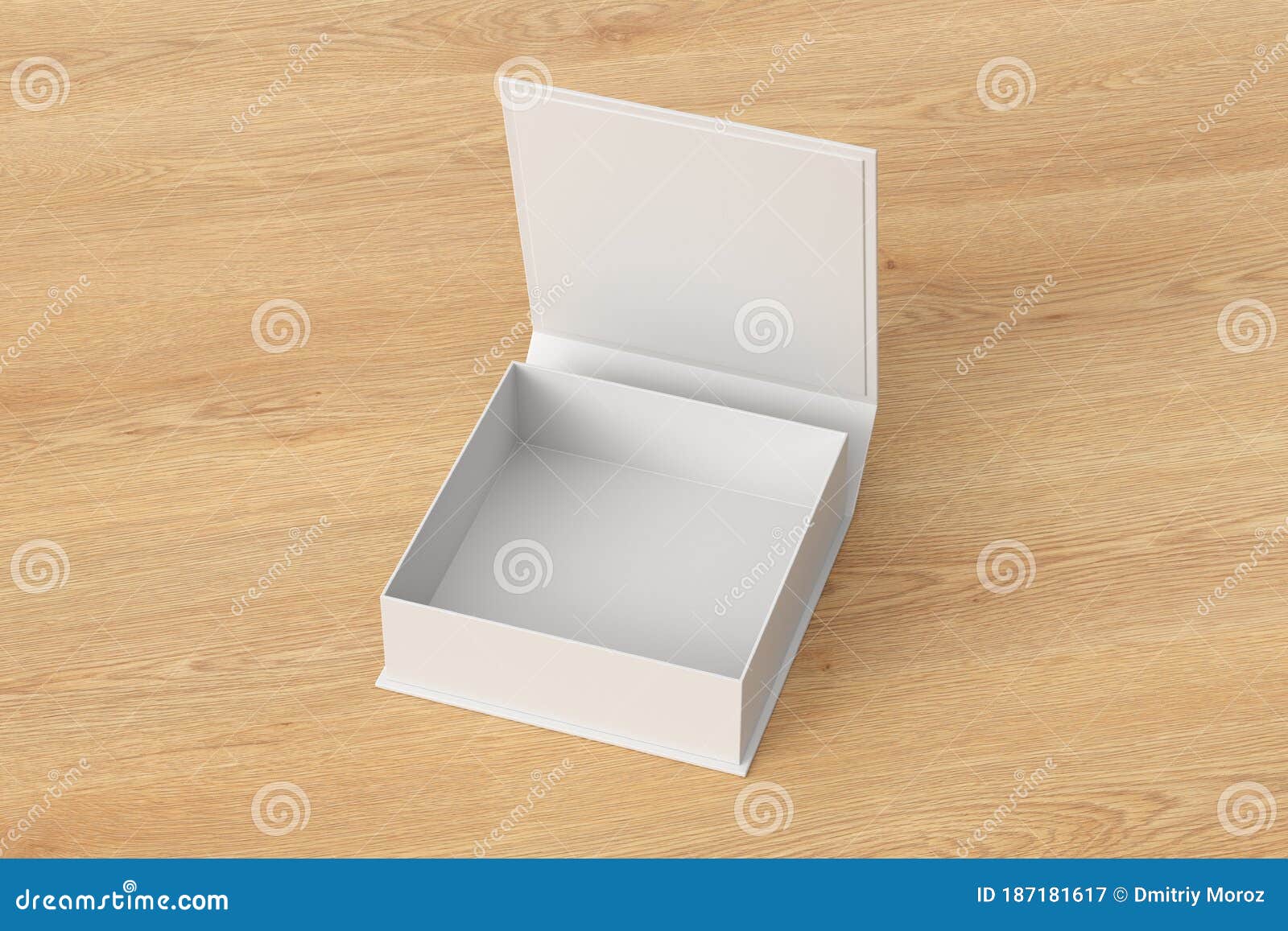 Download Blank White Flat Square Gift Box With Opened Hinged Flap ...