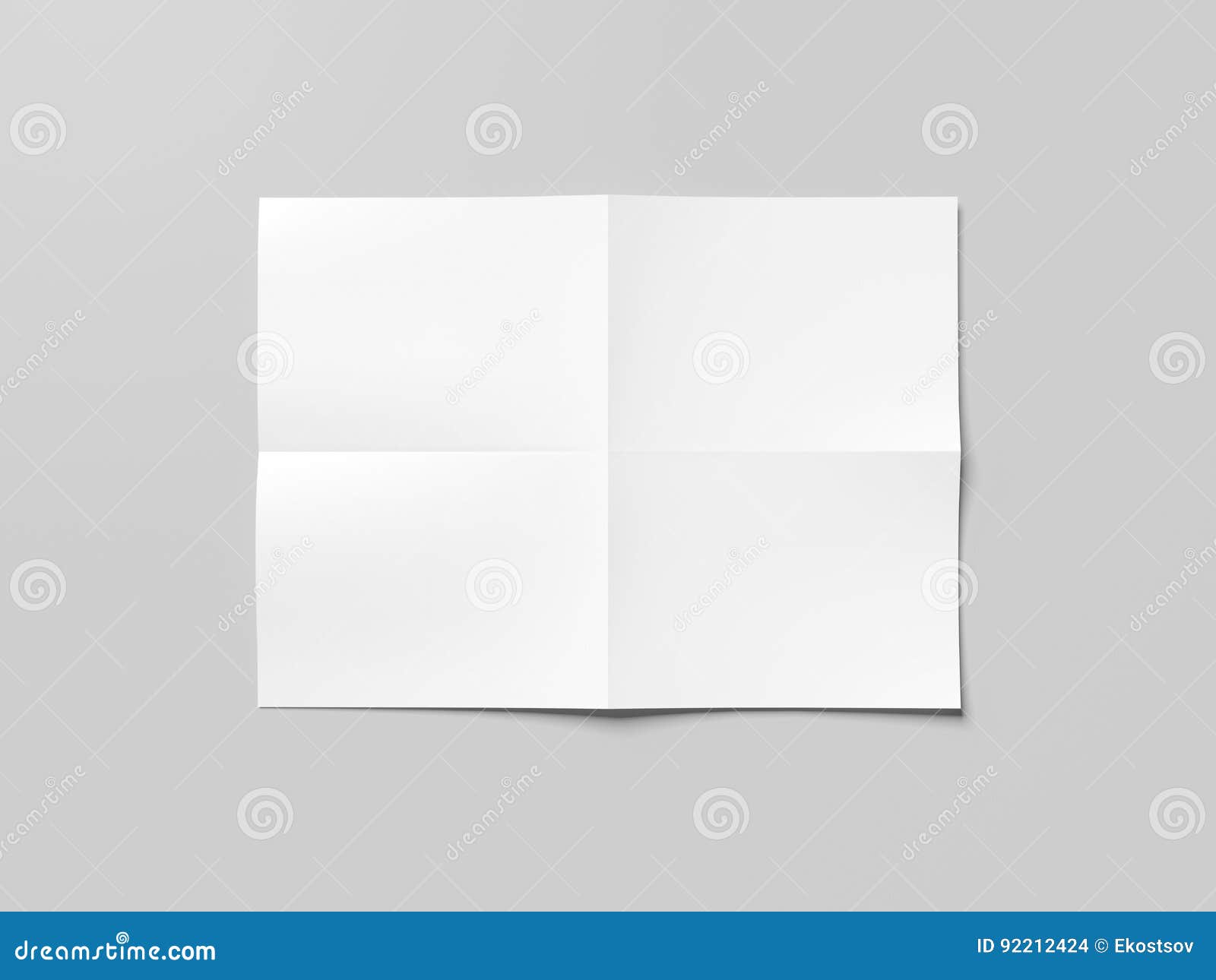 blank white folded sheet of paper. 3d rendering