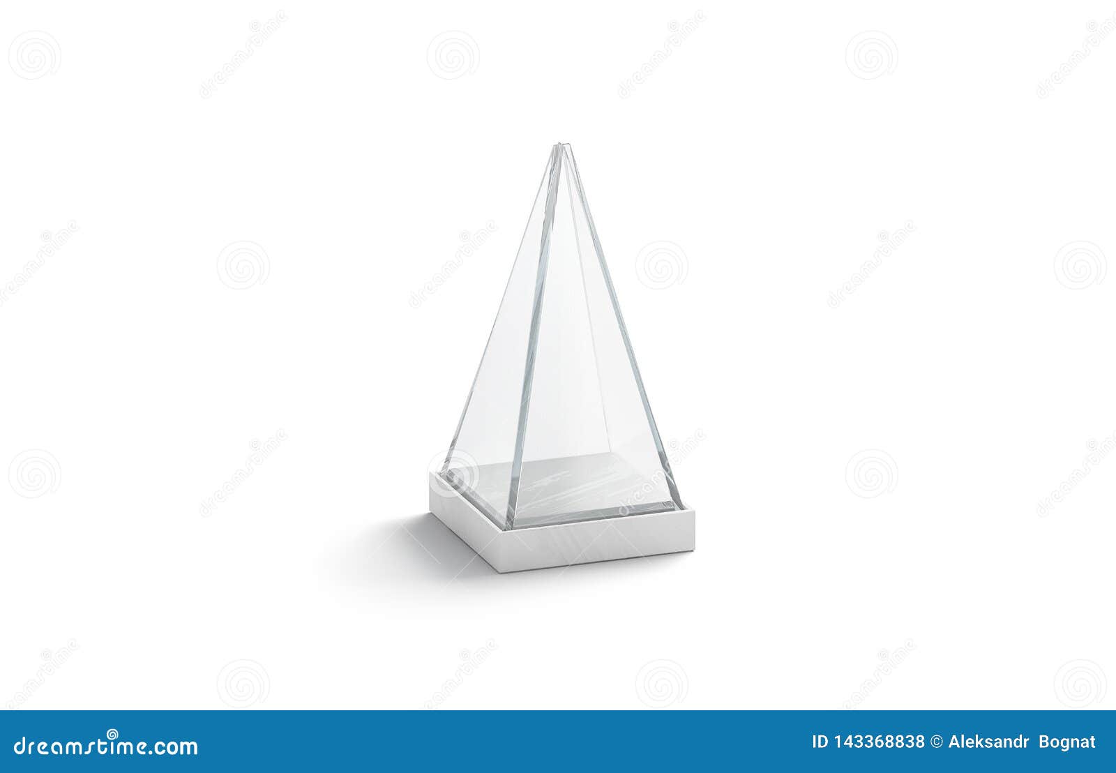 Download Blank White Glass Showcase Pyramid Mock Up, Isolated Stock Illustration - Illustration of acryl ...