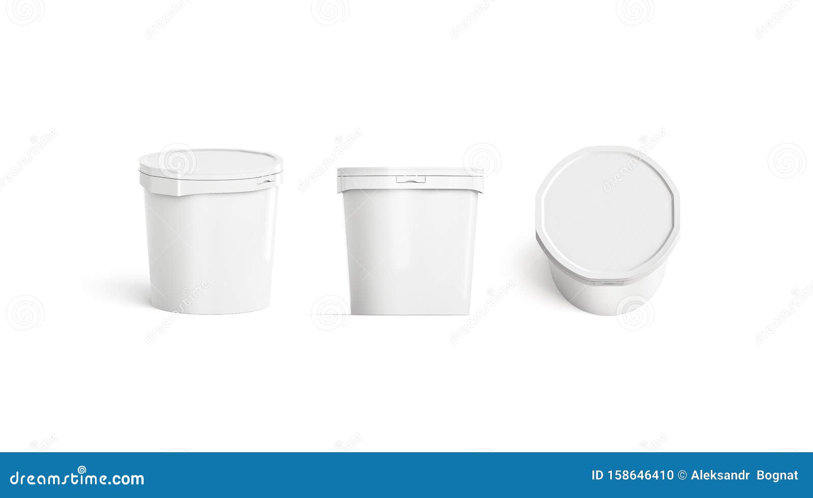 Download Blank White Ice Cream Bucket Mock Up Set, Isolated Stock ...