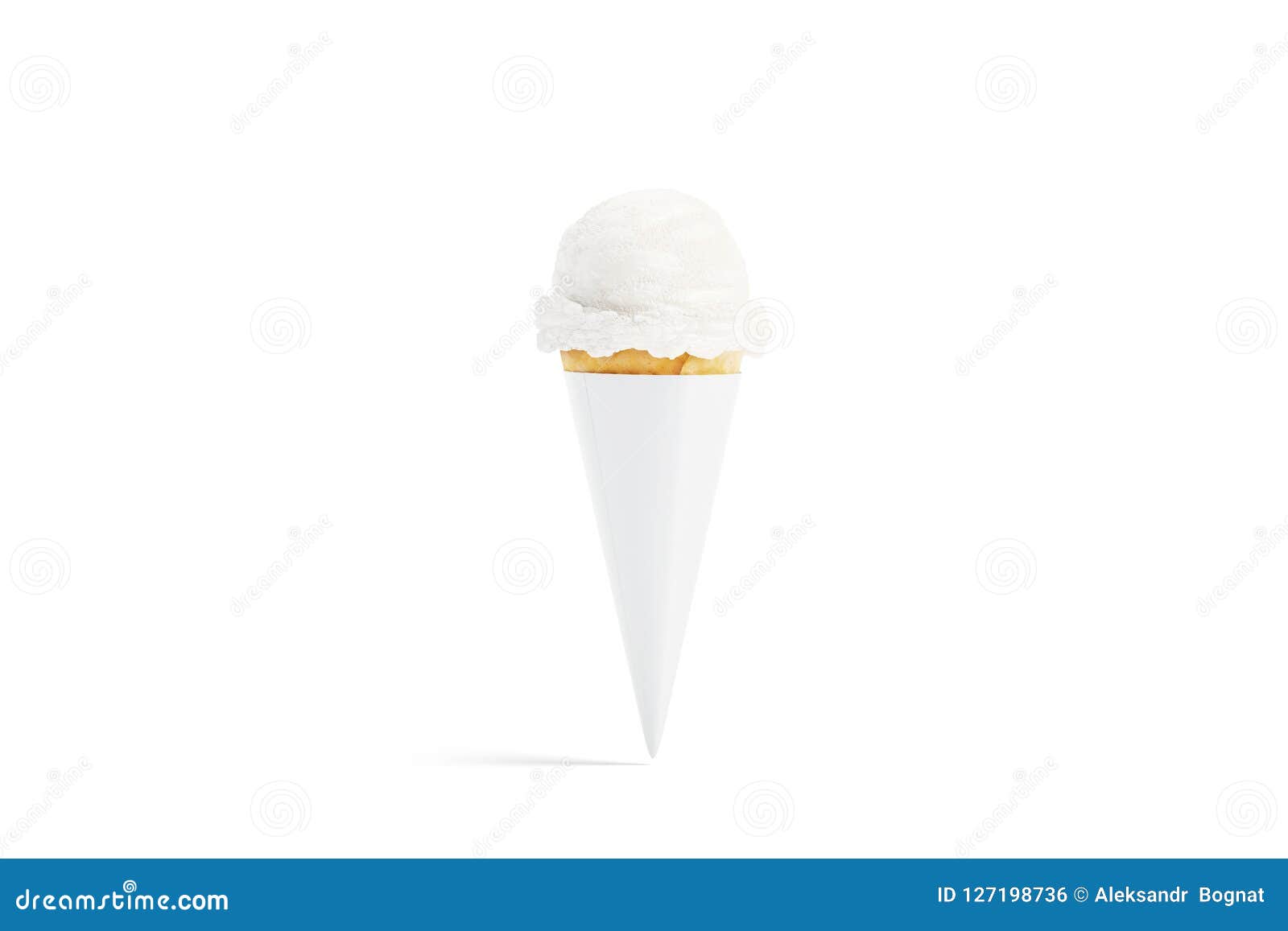 Download Blank White Ice Cream Cone Packaging Mockup Isolated Stock Illustration Illustration Of Cream Label 127198736