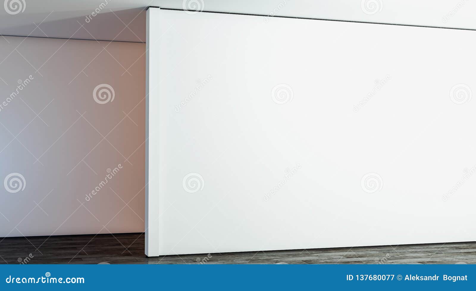 Blank White Large Gallery Wall in Hall Mock Up Stock Image Image of