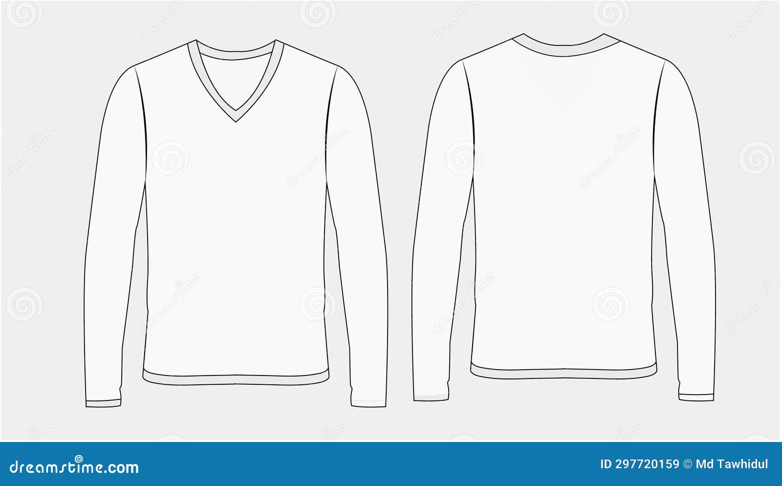 Blank long sleeve t shirt template hot sale