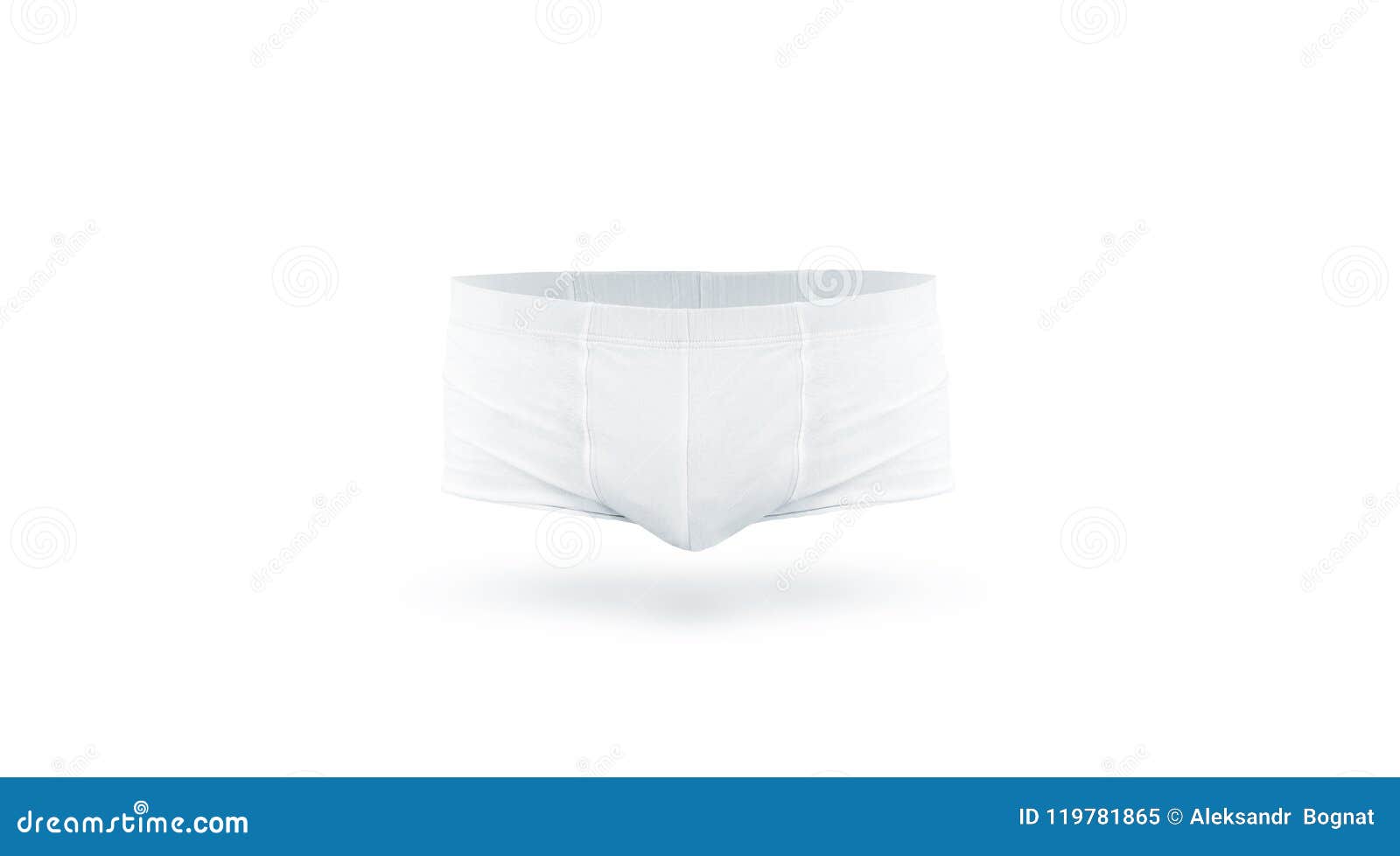 Blank White Mens Under Pants Mock Up Front Side, Isolated. Stock