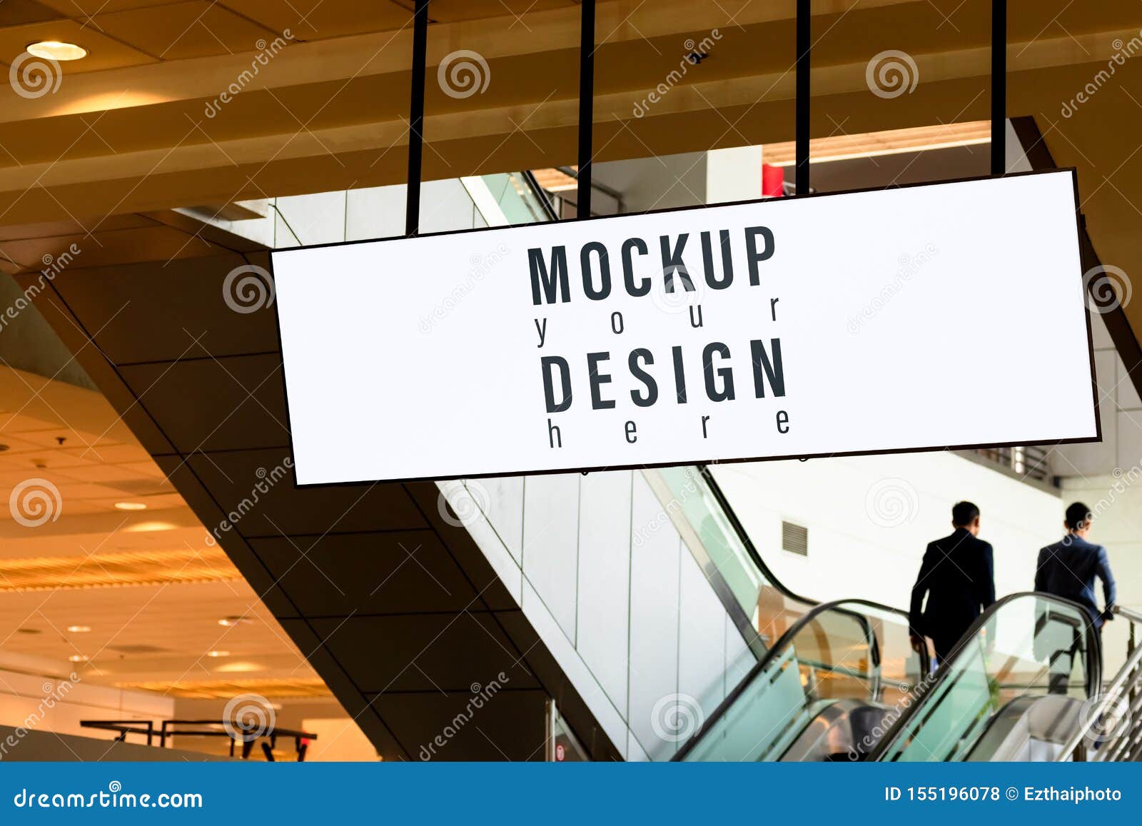 Download Blank White Mock Up Banner Panorama Screen Light Box With Business Background. Advertising ...